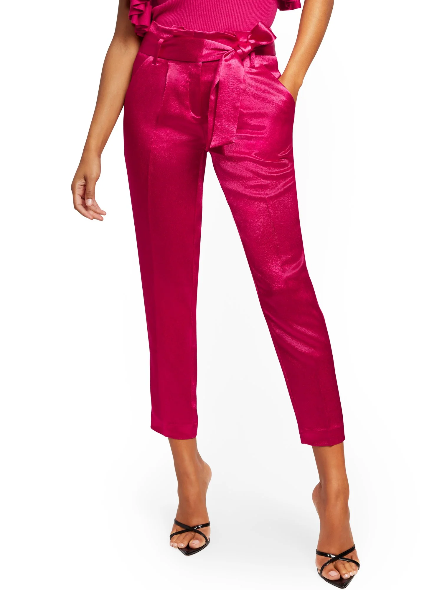 Paperbag-Waist Slim Pant with Tie - Image 6
