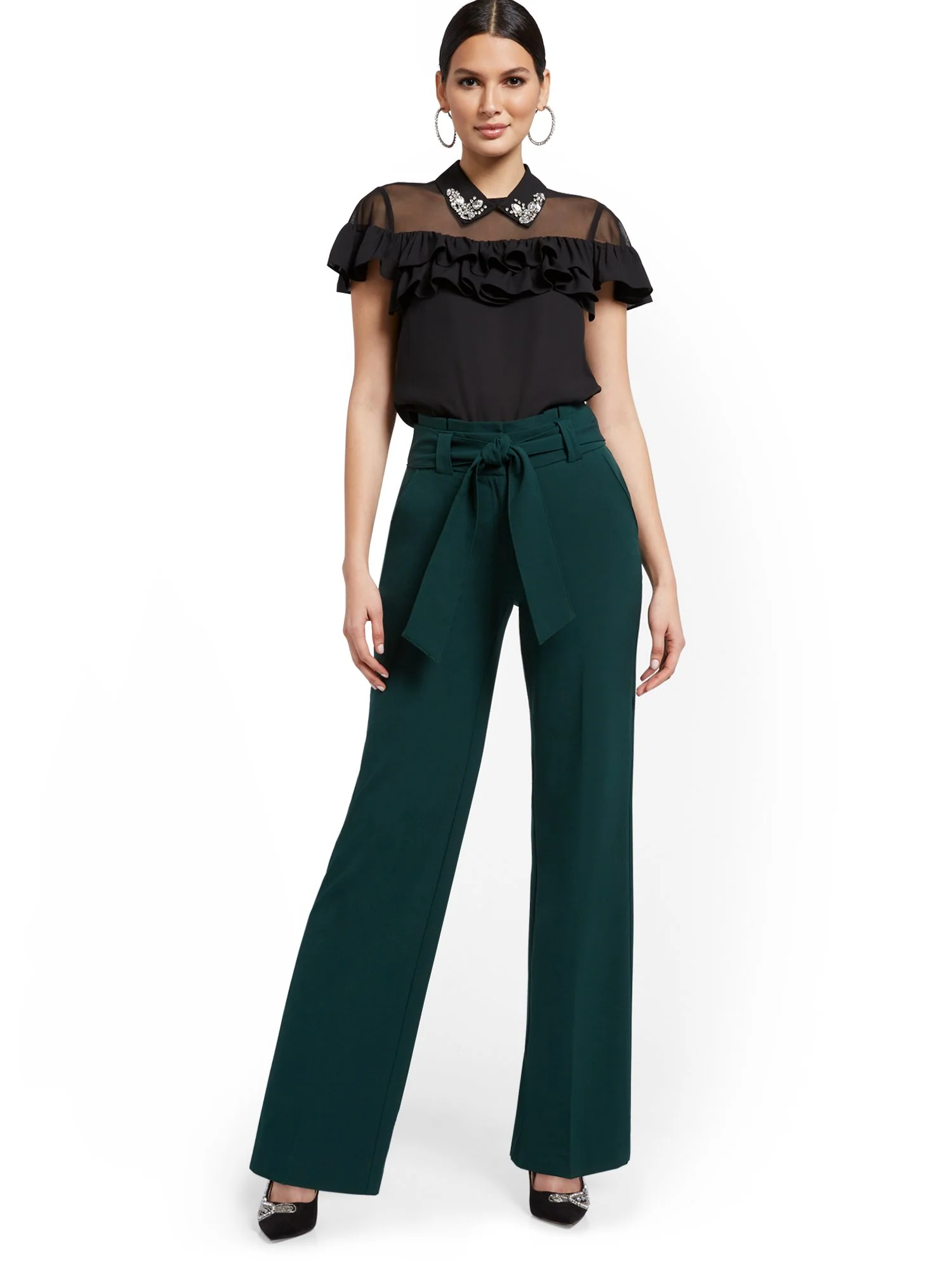 Paperbag-Waist Wide-Leg Pant - 7th Avenue - Image 12
