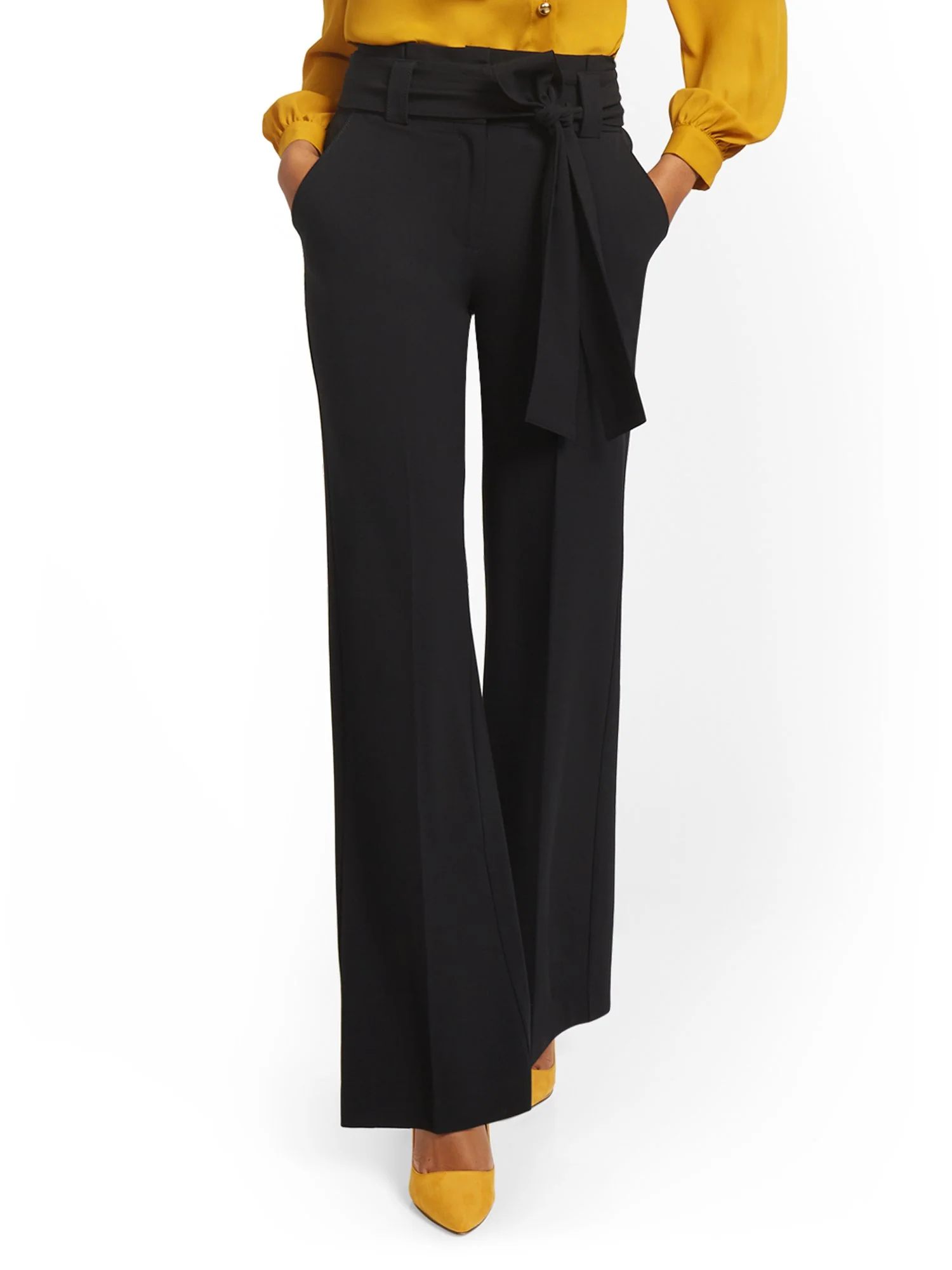 Paperbag-Waist Wide-Leg Pant - 7th Avenue - Image 2
