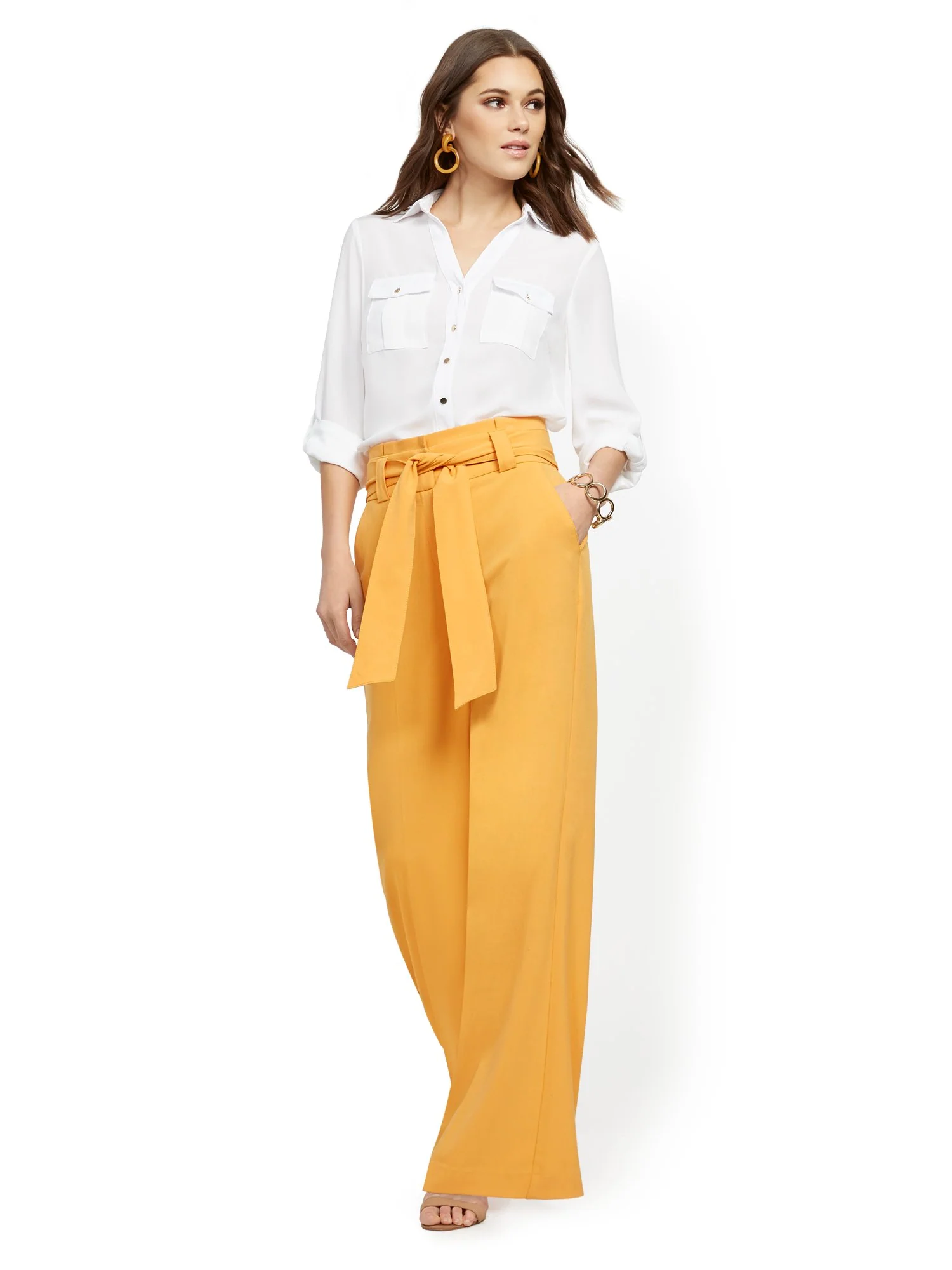 Paperbag-Waist Wide-Leg Pant - 7th Avenue - Image 16