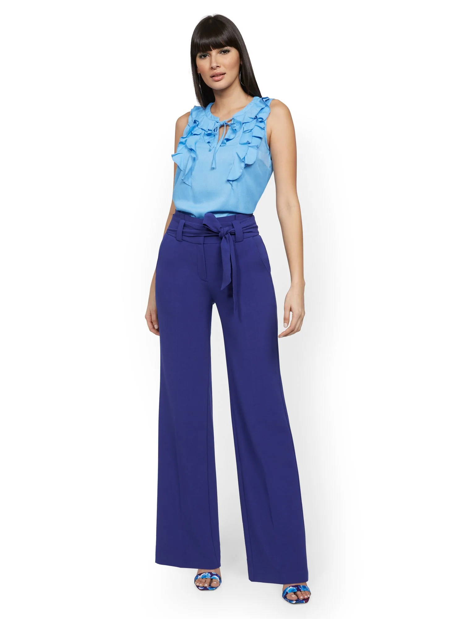 Paperbag-Waist Wide-Leg Pant - 7th Avenue - Image 8