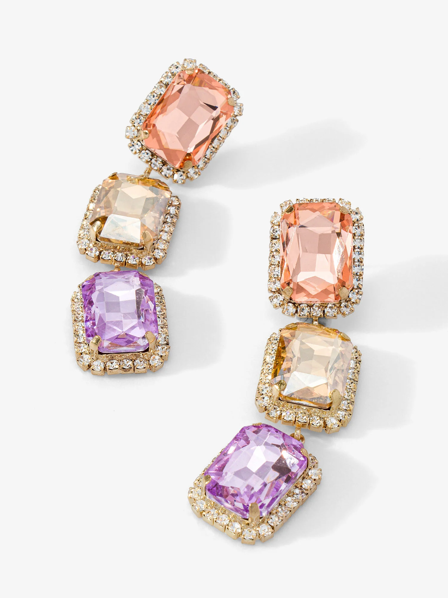 Pastel Gemstone Linear Earrings
