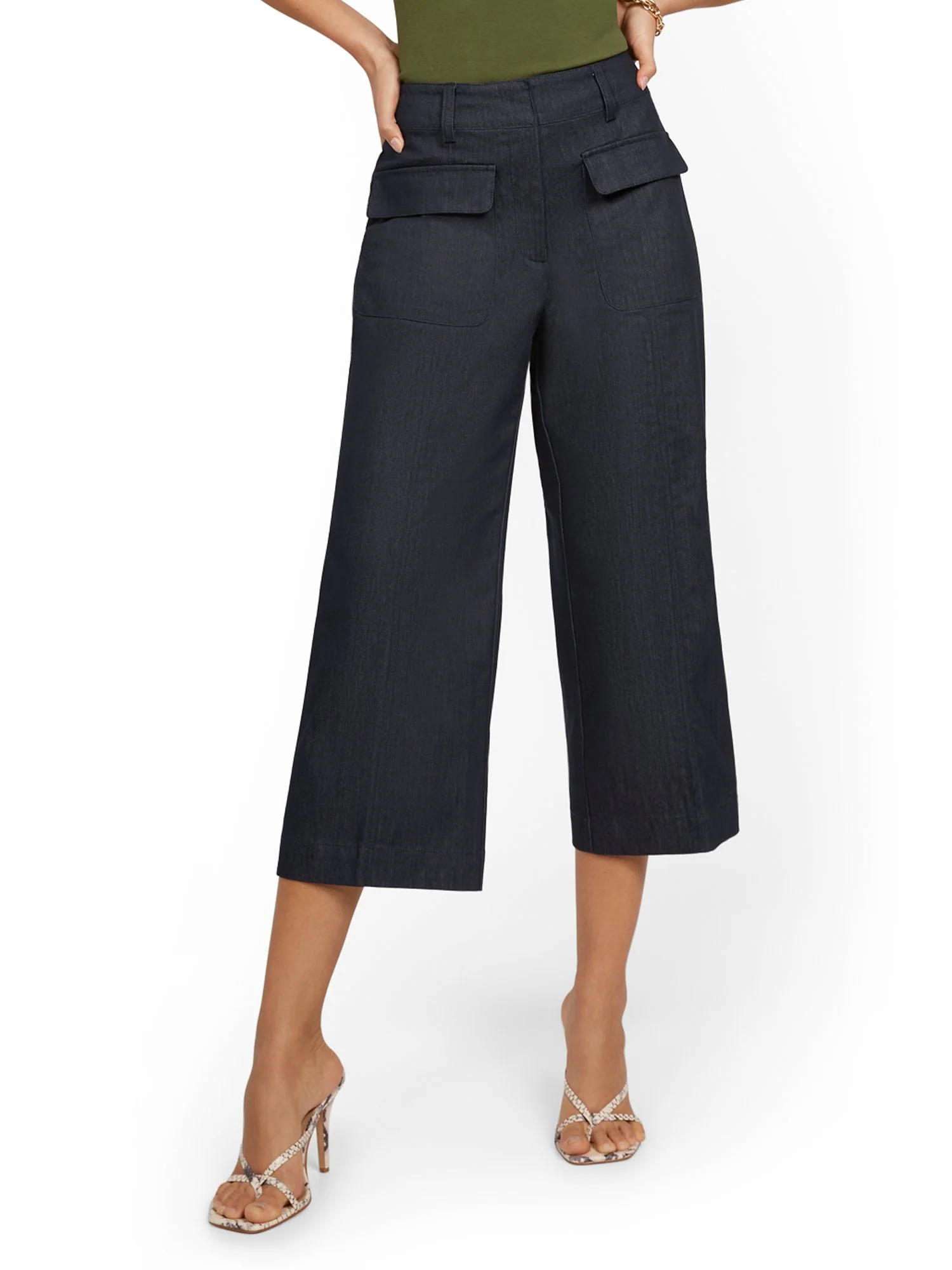 Patch Pocket Wide-Leg Capri Pant - Image 2