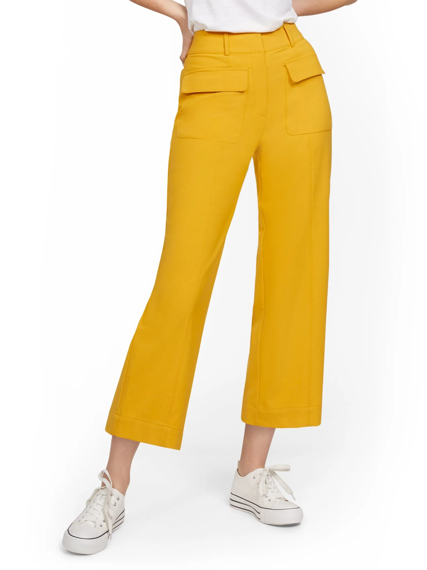 Patch Pocket Wide-Leg Capri Pant - Image 7
