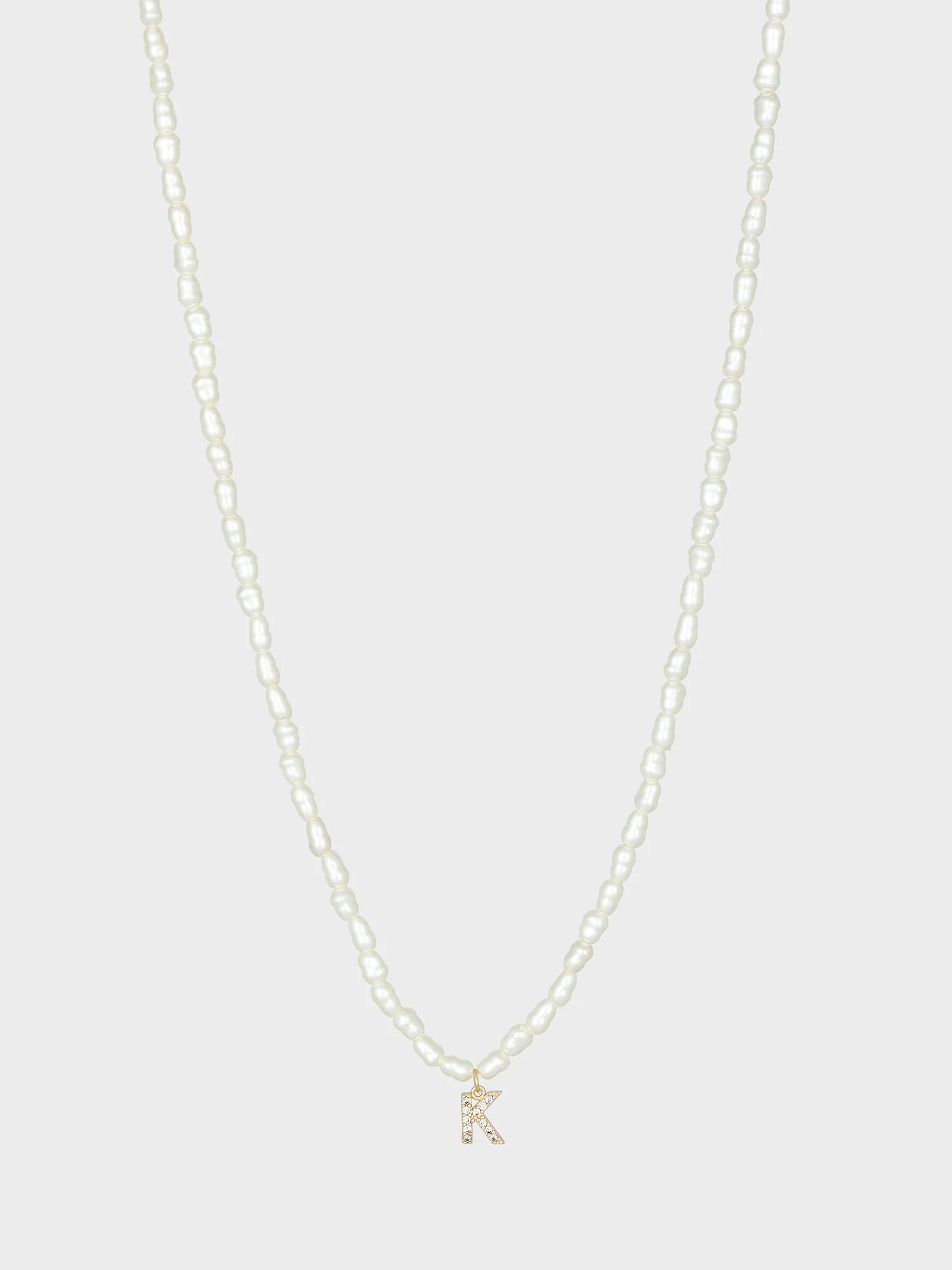 La Radiant Pearl Beaded Initial "K" Necklace - Brands We Love