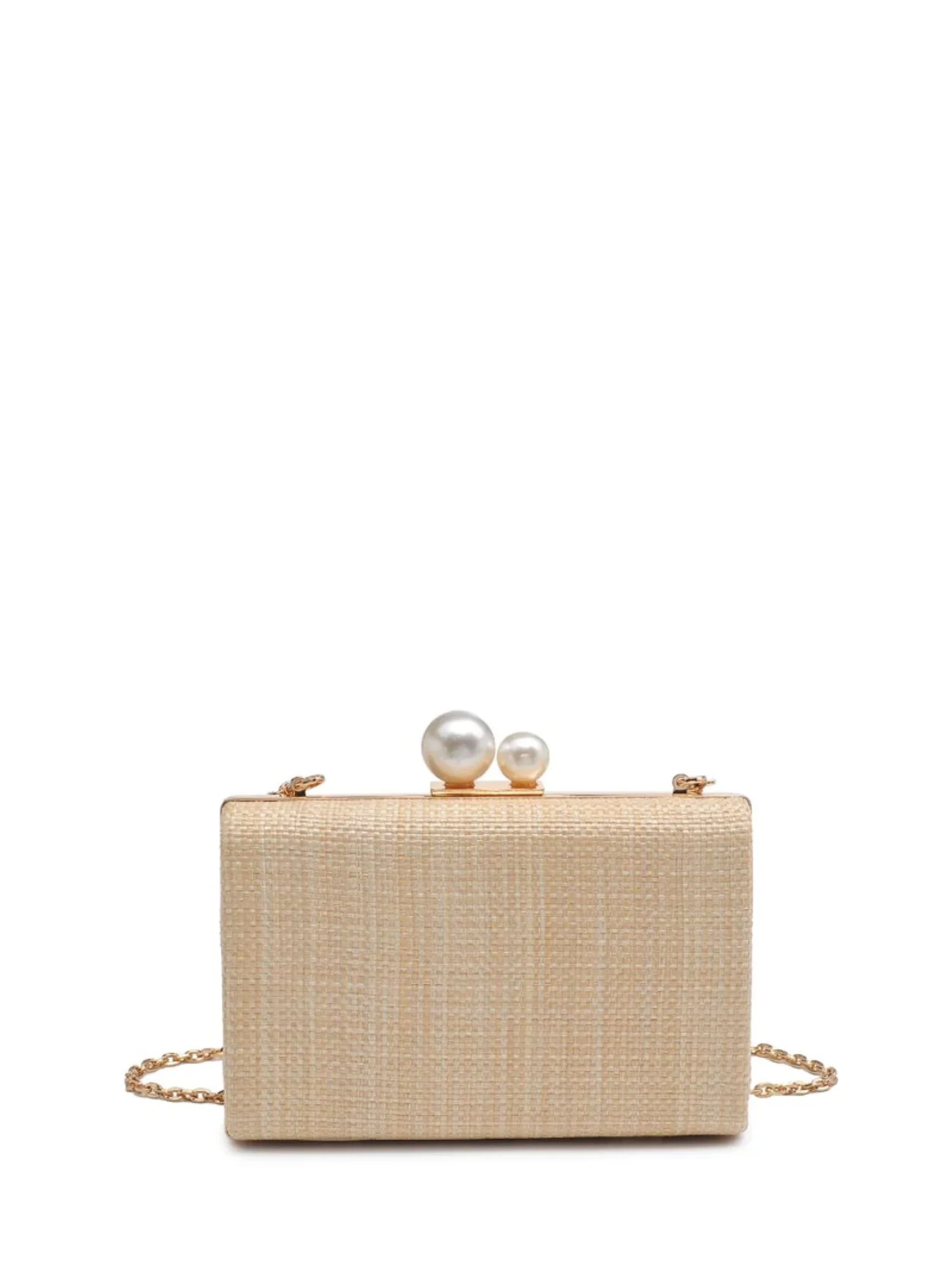 Urban Expressions Pearl-Closure Straw Box Clutch - Brands We Love