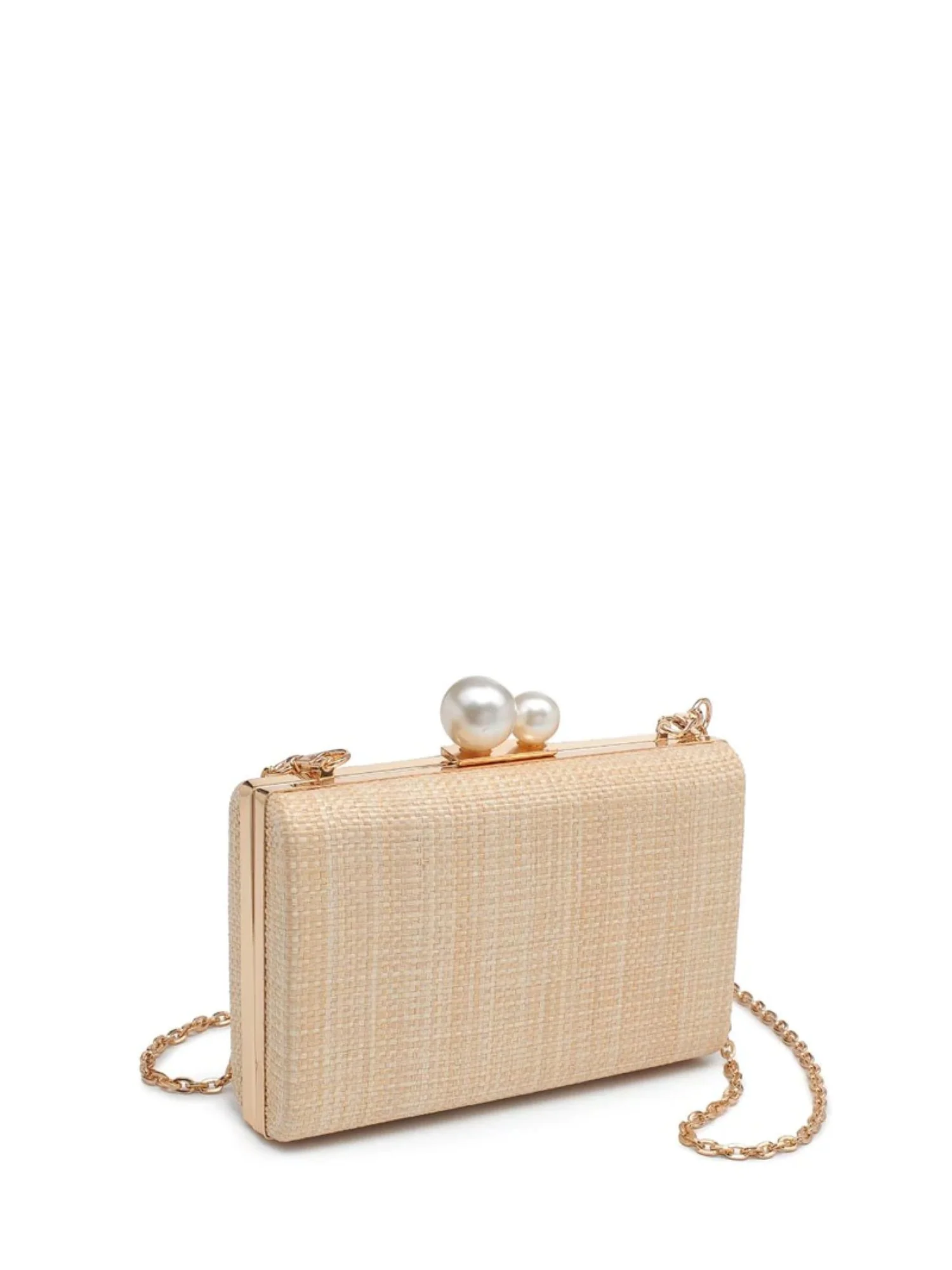 Urban Expressions Pearl-Closure Straw Box Clutch - Brands We Love - Image 2