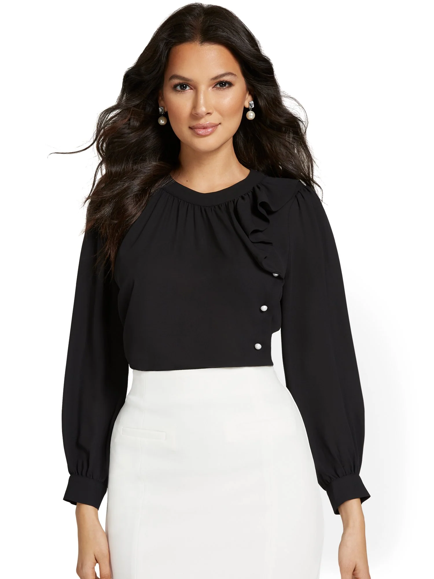 Pearl-Detail Blouse - Image 2