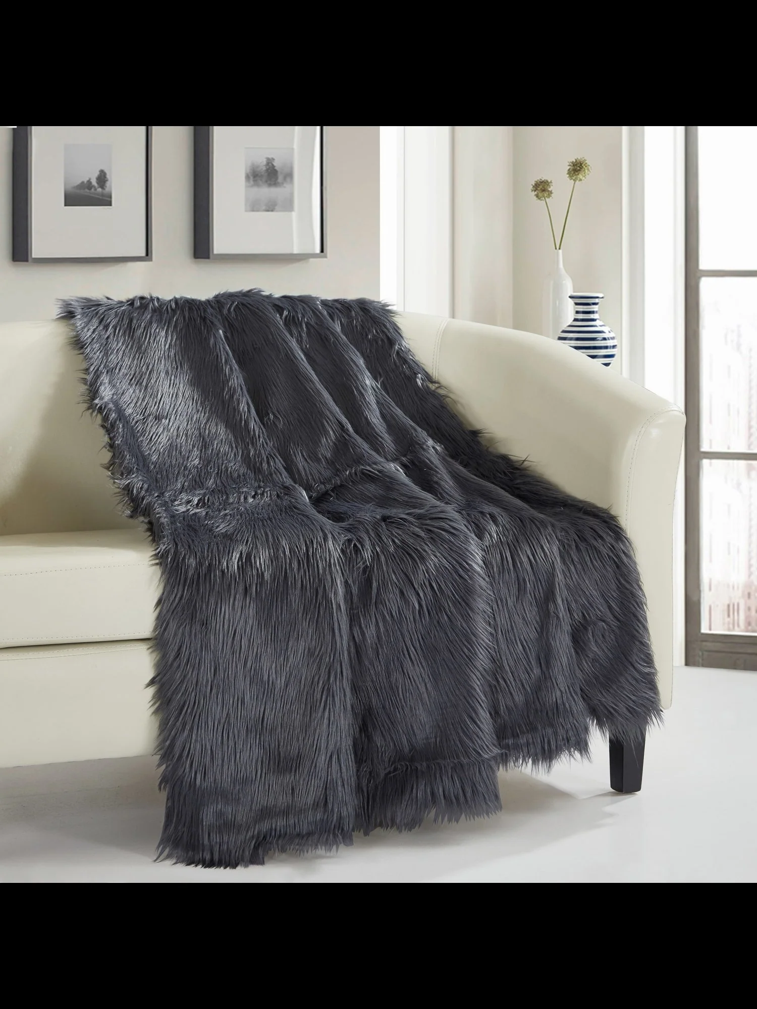Penina Ultra Plush Faux-Fur Throw Blanket - NY&C x Chic Home - Image 5