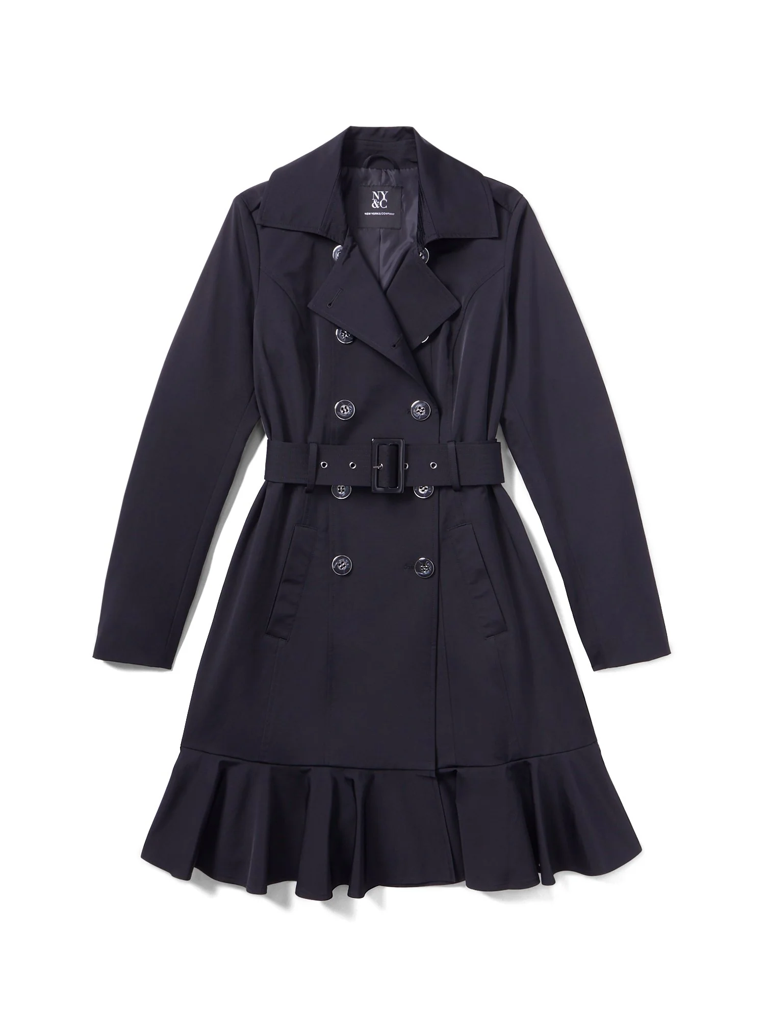 Peplum Belted Trenchcoat - City Trench Collection - Image 2