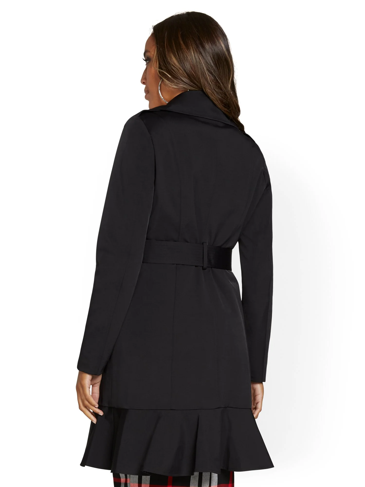 Peplum Belted Trenchcoat - City Trench Collection - Image 3
