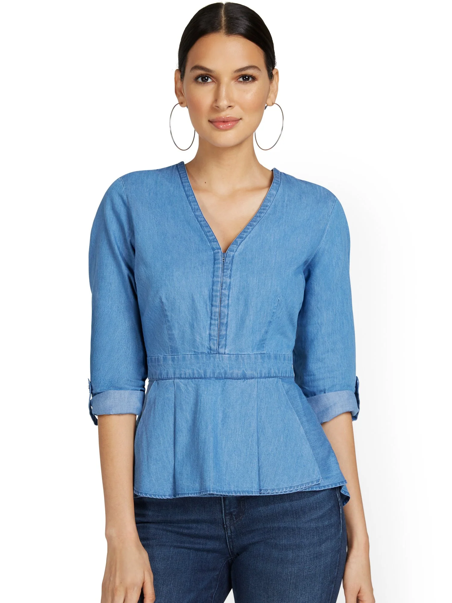 Peplum Denim Top - Image 2