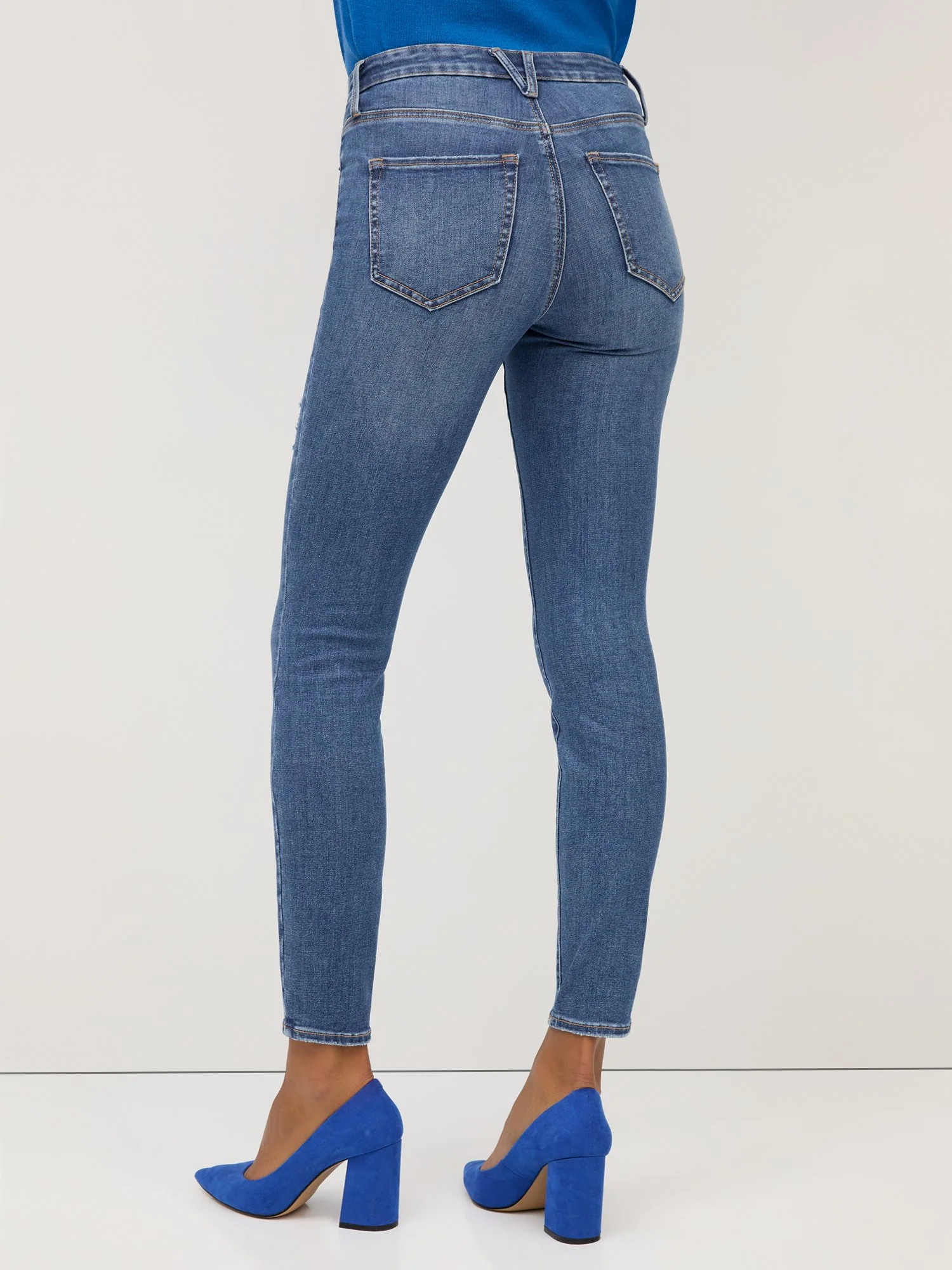 Perfect Fit Mid-Rise Super-Skinny Jeans - Medium Wash - Image 3