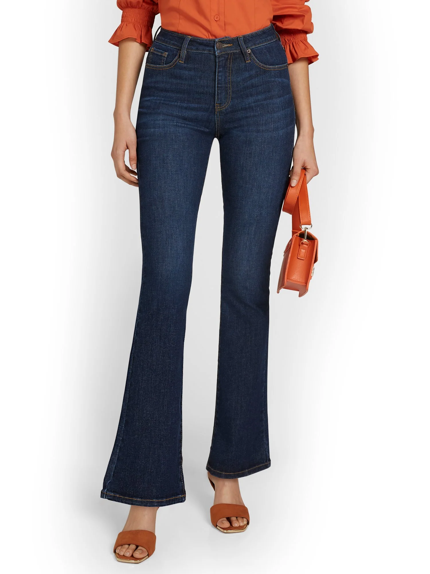 Perfect Fit Ultra High-Waisted Bootcut Jeans - Dark Blue Wash - Image 2