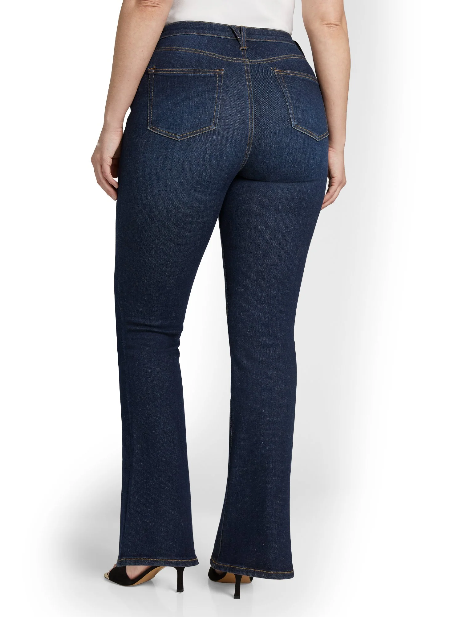Perfect Fit Ultra High-Waisted Bootcut Jeans - Dark Blue Wash - Image 4