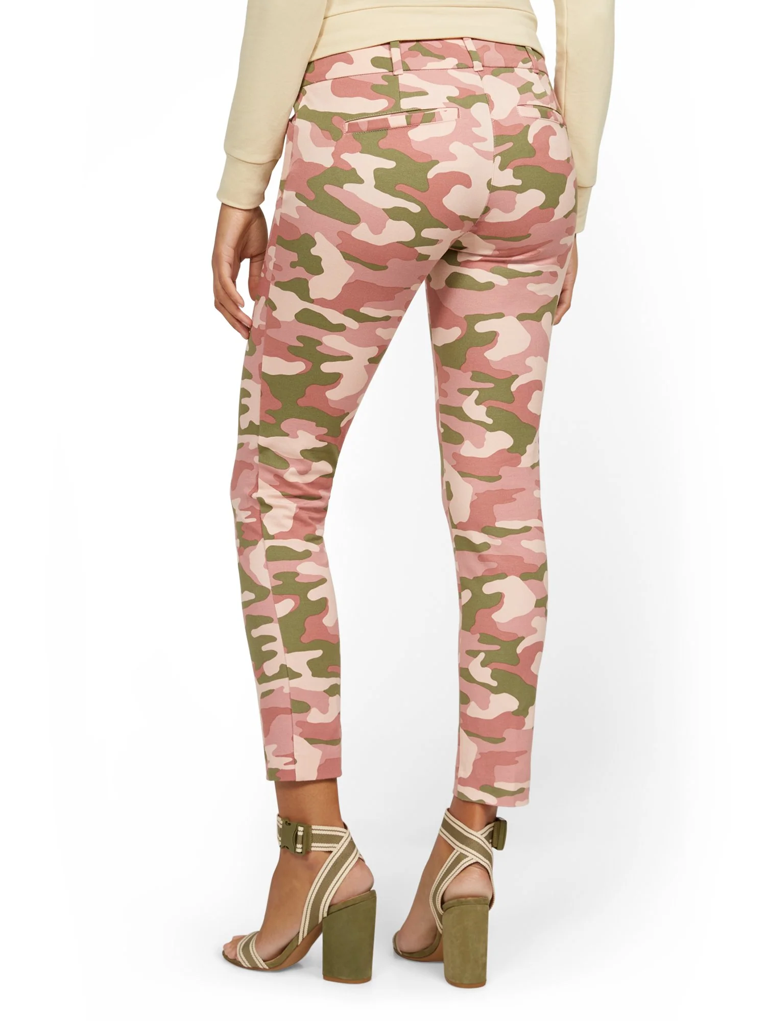 Petite Audrey High-Waisted Ankle Pant - Pink Camo-Print - Image 3