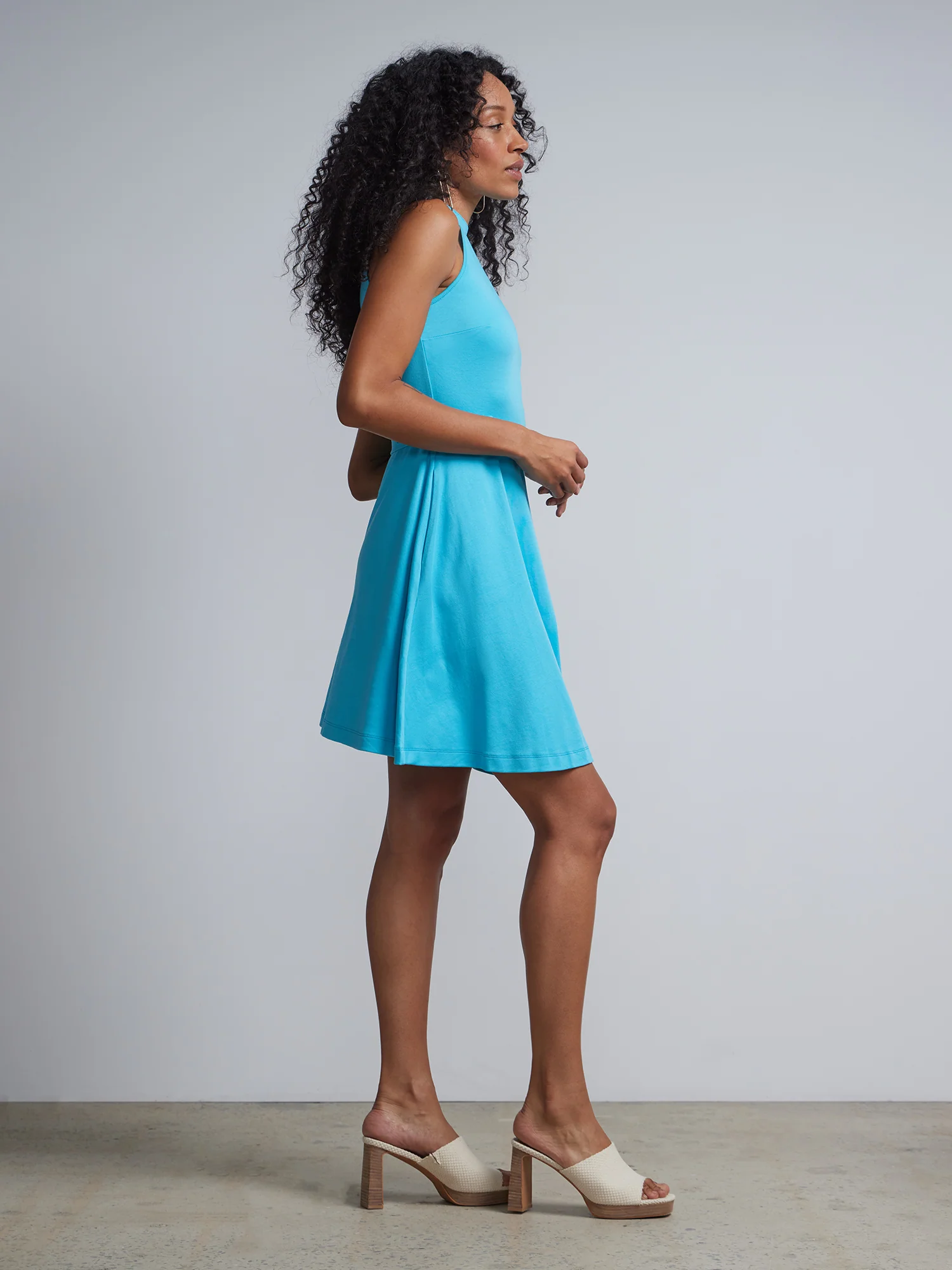 Petite Belted Halter Flare Dress - City Knits - Image 22
