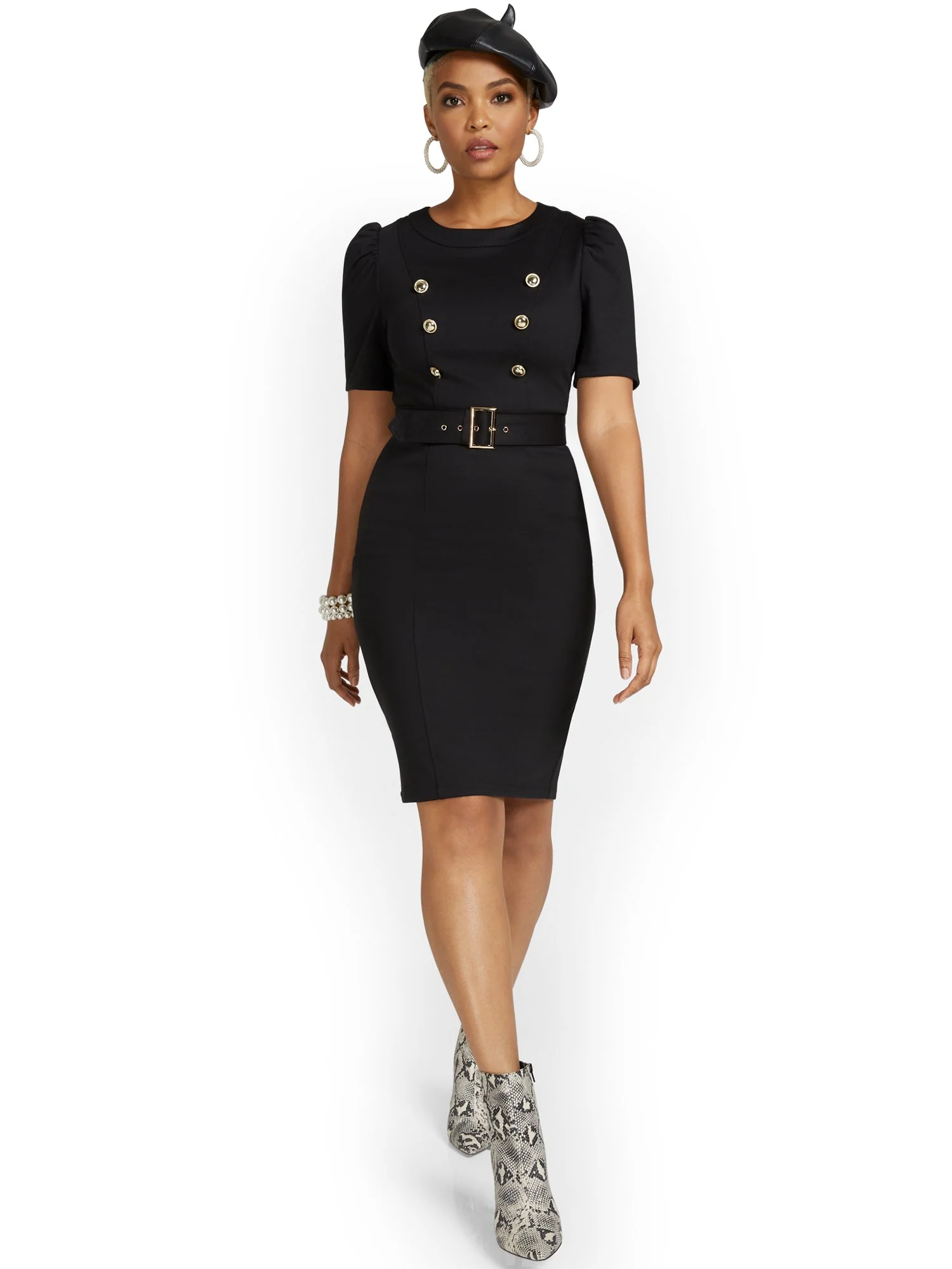Petite Belted Sheath Dress - Superflex