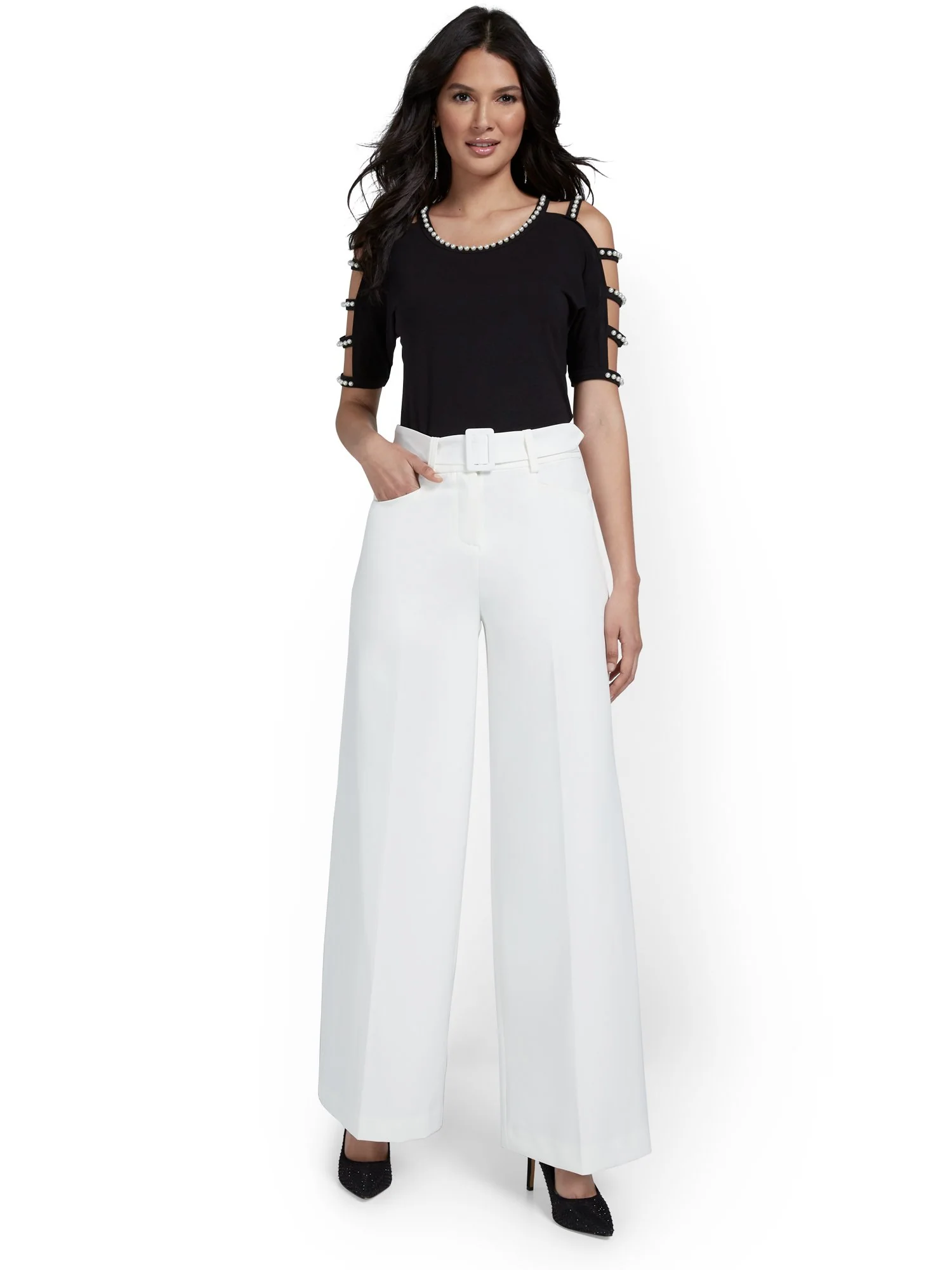 Petite Belted Wide-Leg Pant - Image 4