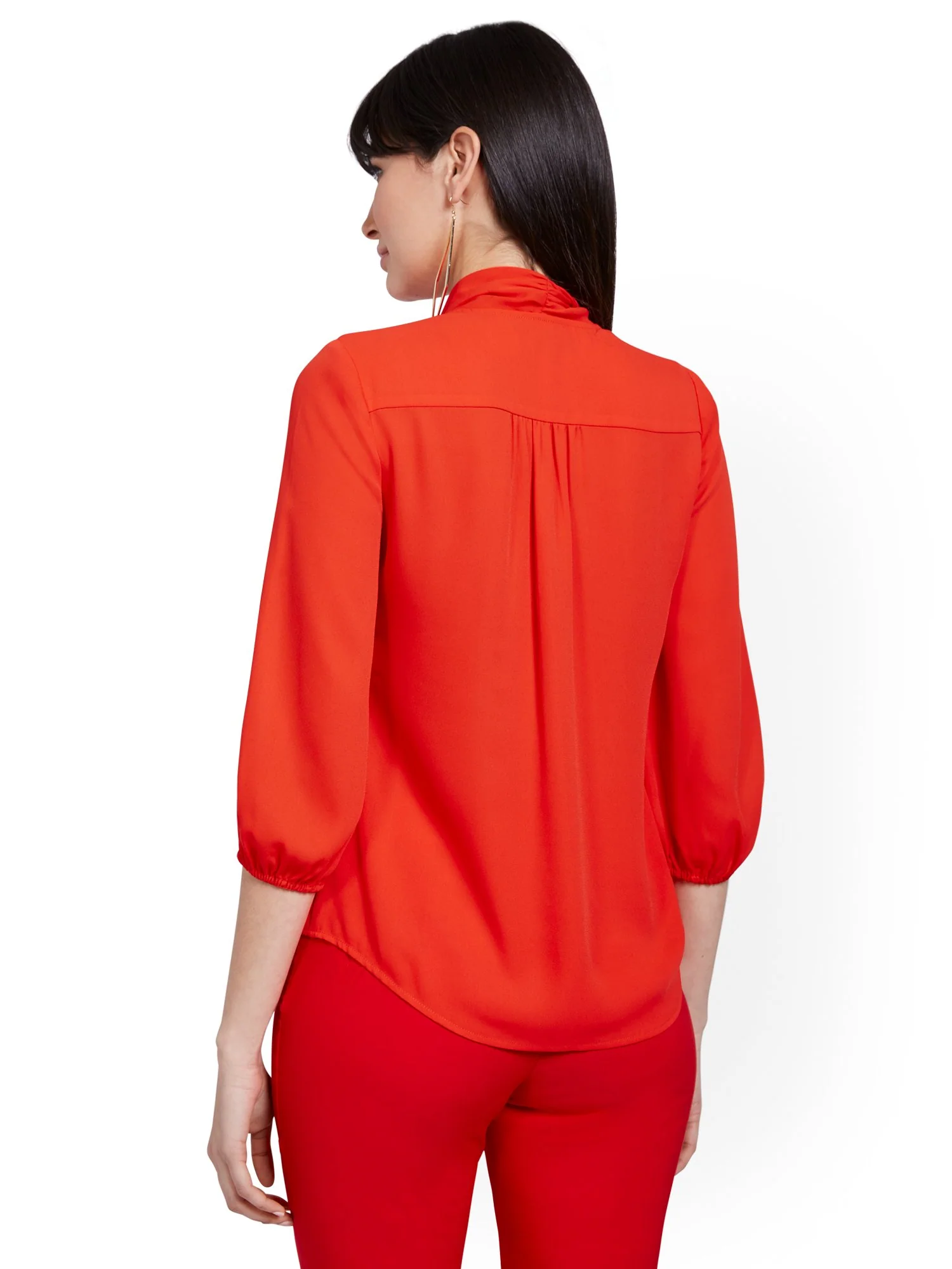 Petite Bow Accent Blouse - Image 6