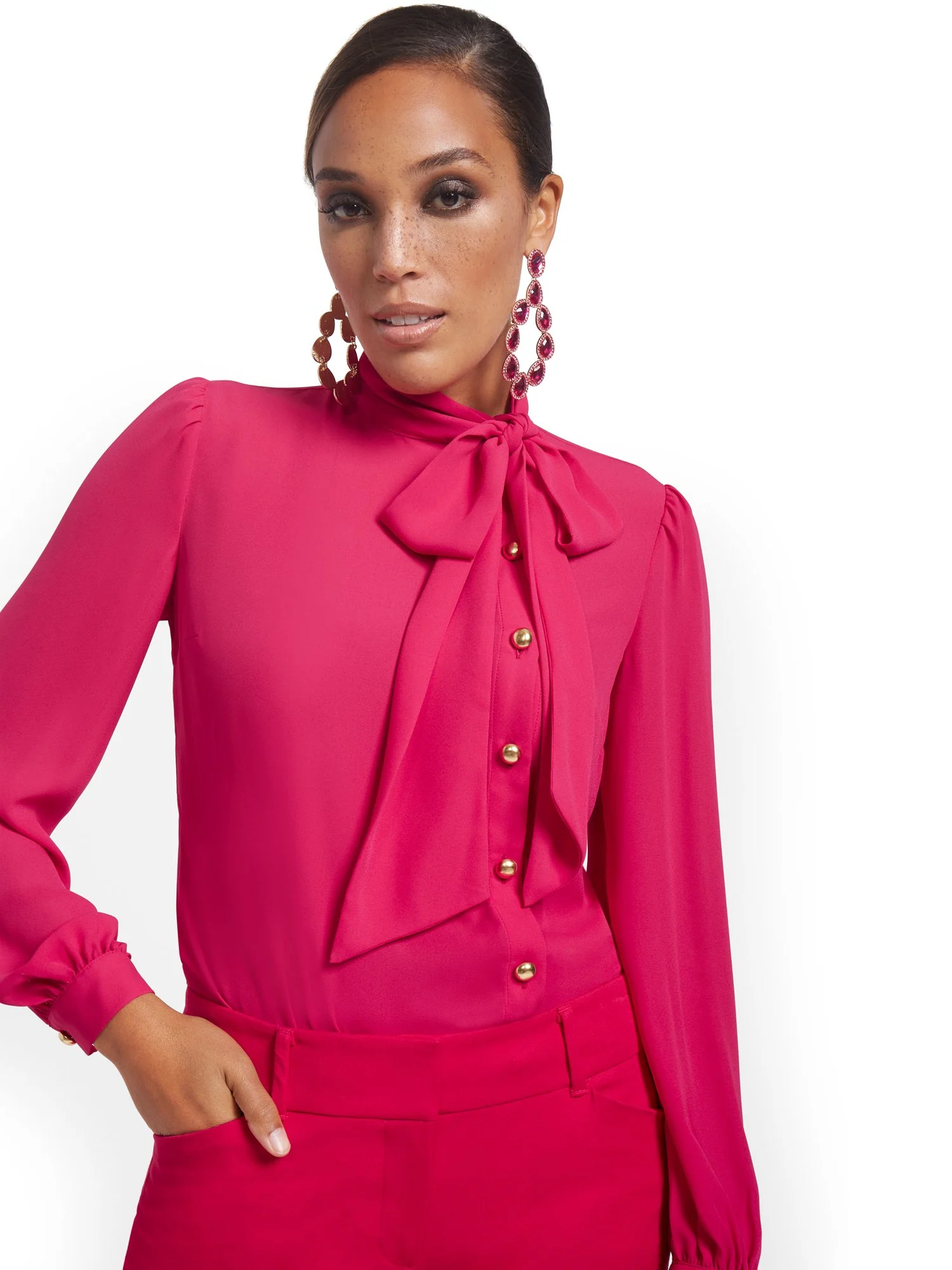 Petite Bow-Neck Blouse - Image 7