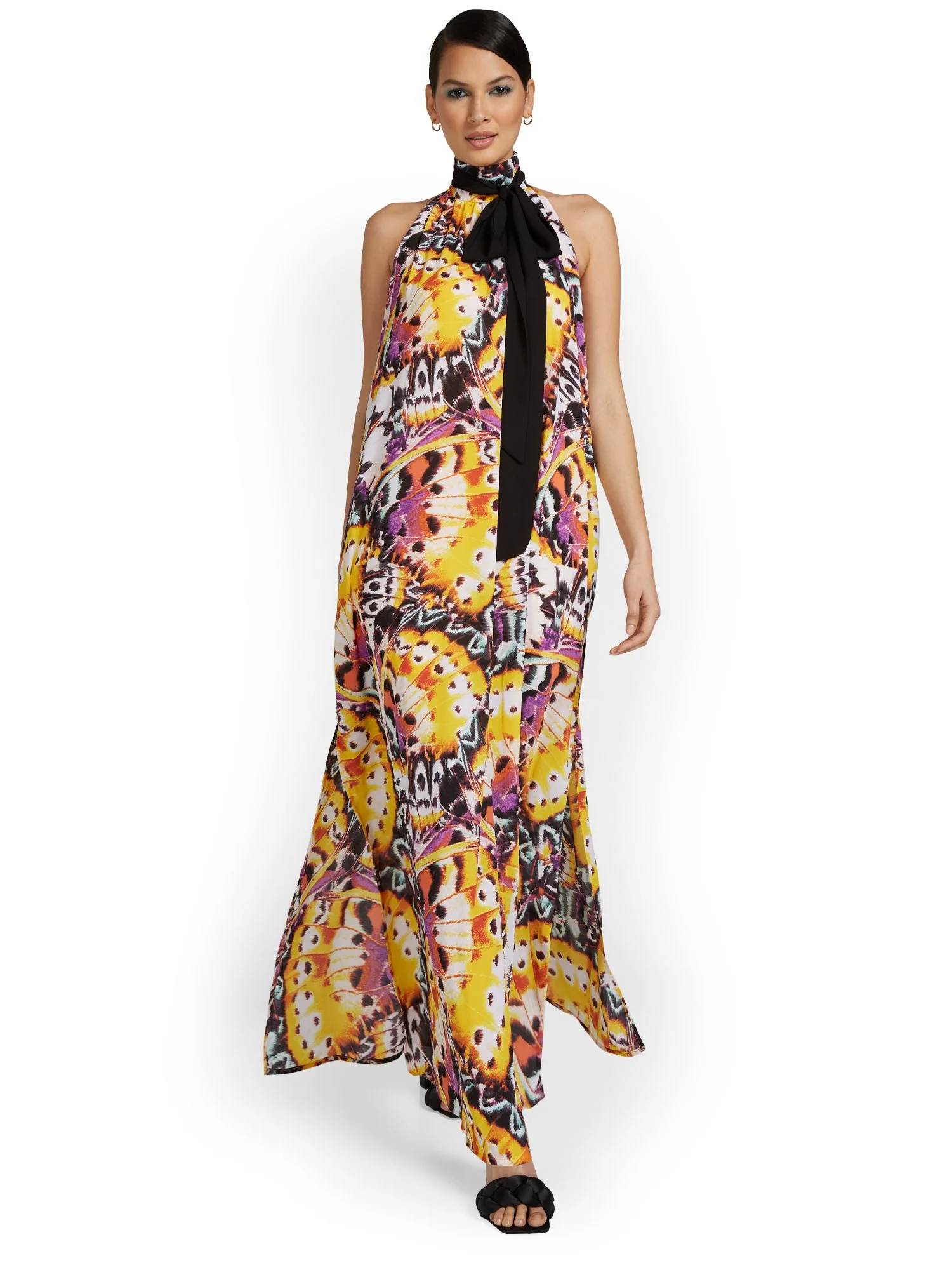 Petite Butterfly-Print Maxi Dress