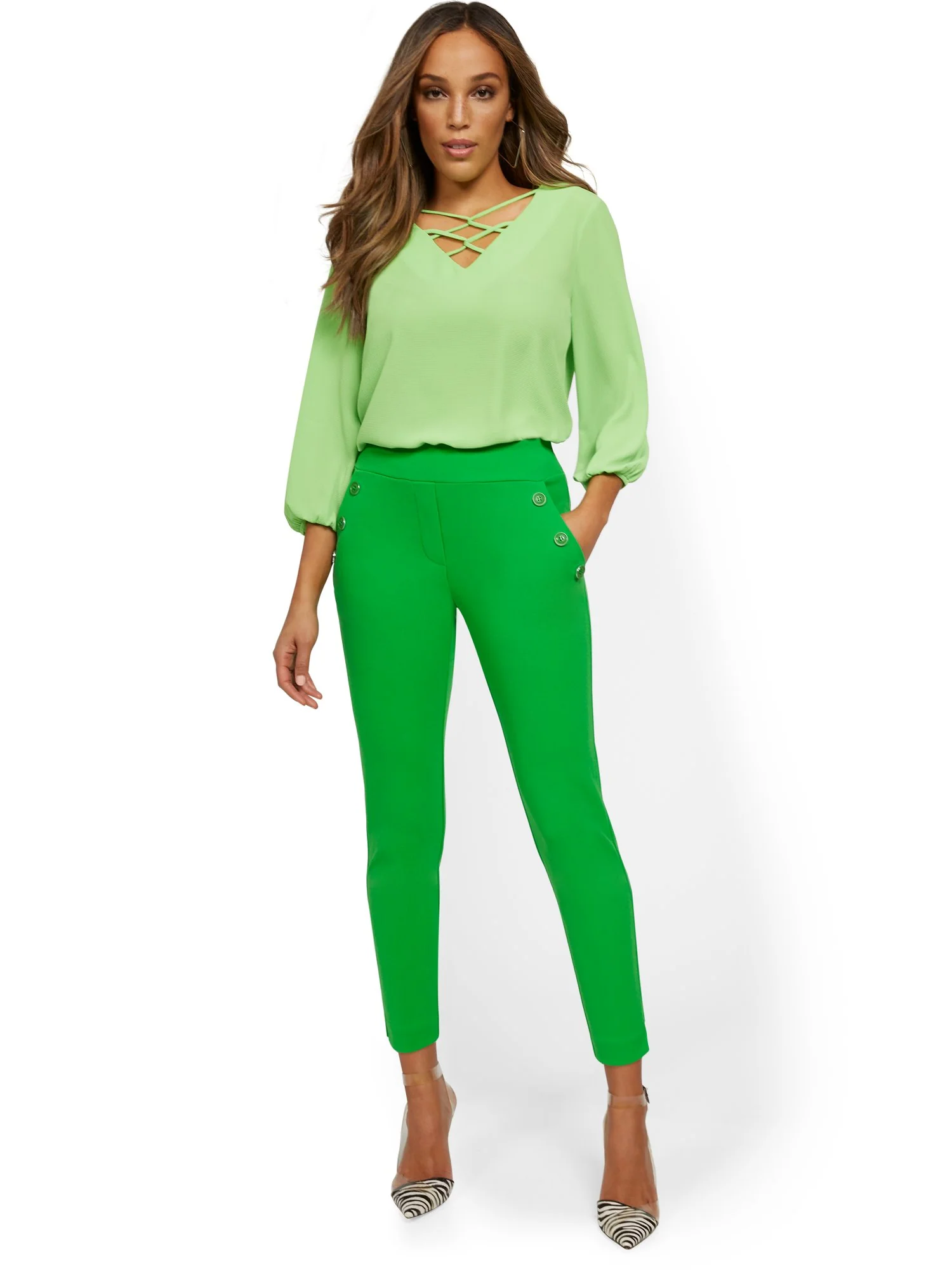 Petite Button-Pocket Ankle Pant - Image 7