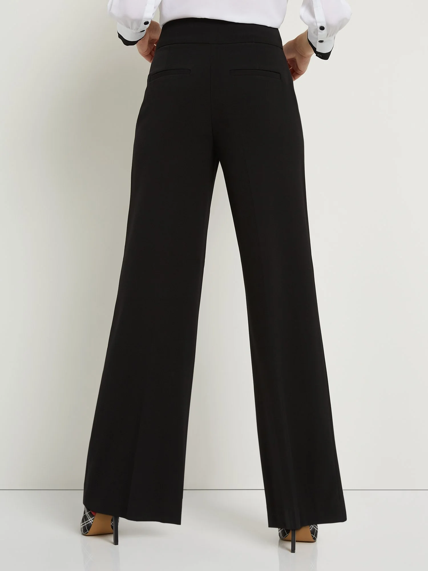 Petite Button Tab-Waist Wide-Leg Pant - Essential Stretch - Image 3
