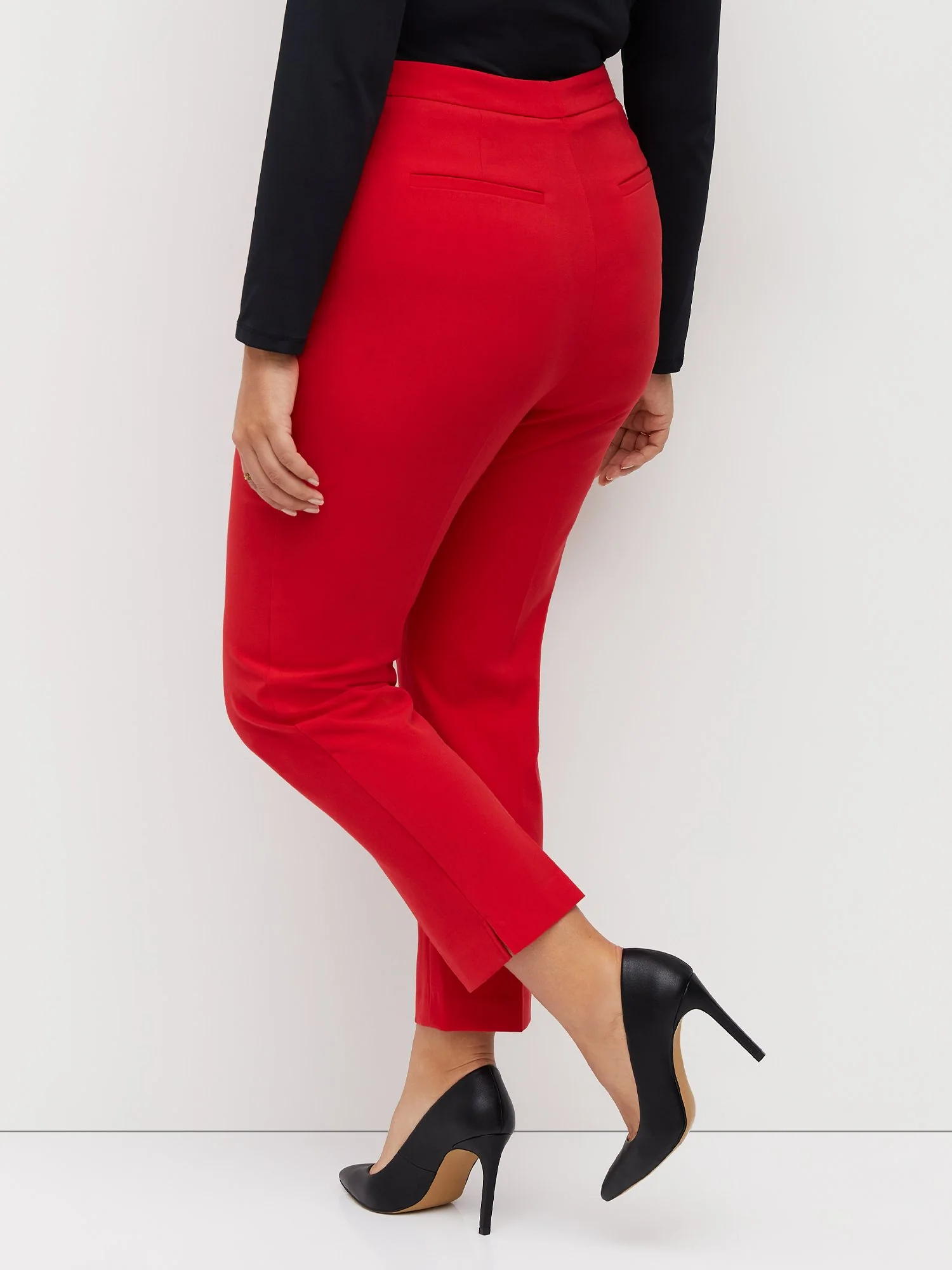 Petite Button-Waist Straight-Leg Ankle Pant - Essential Stretch - Image 20