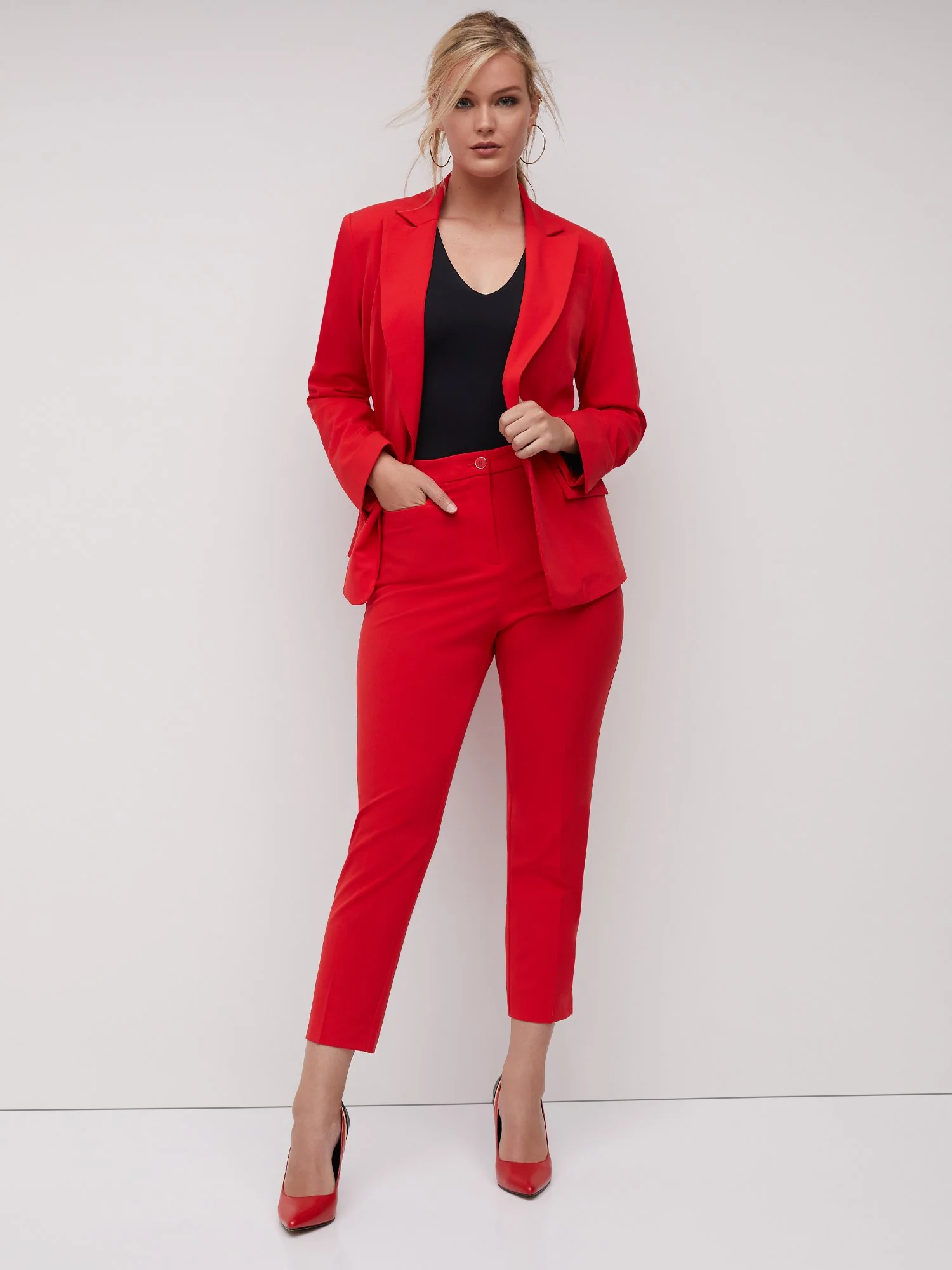 Petite Button-Waist Straight-Leg Ankle Pant - Essential Stretch - Image 23