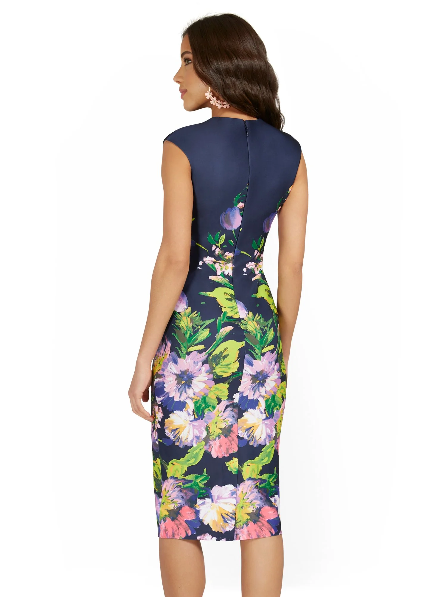 Petite Cap-Sleeve Floral Sheath Dress - Image 3
