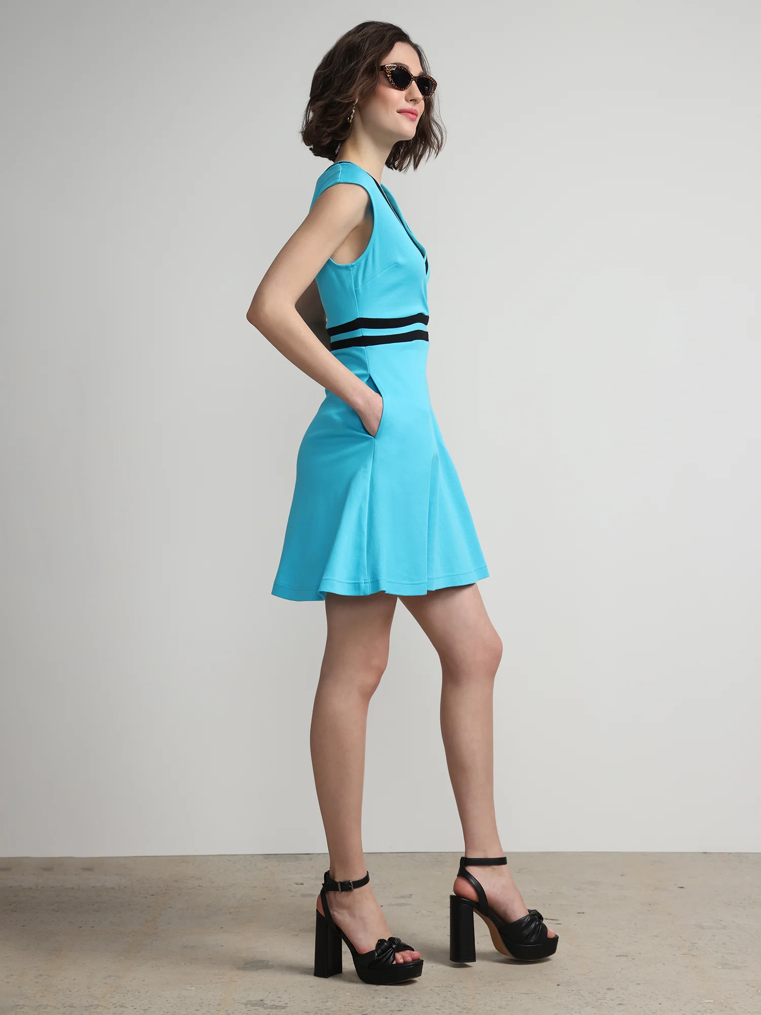 Petite Colorblock Accent Wrap Dress - City Knits - Image 22