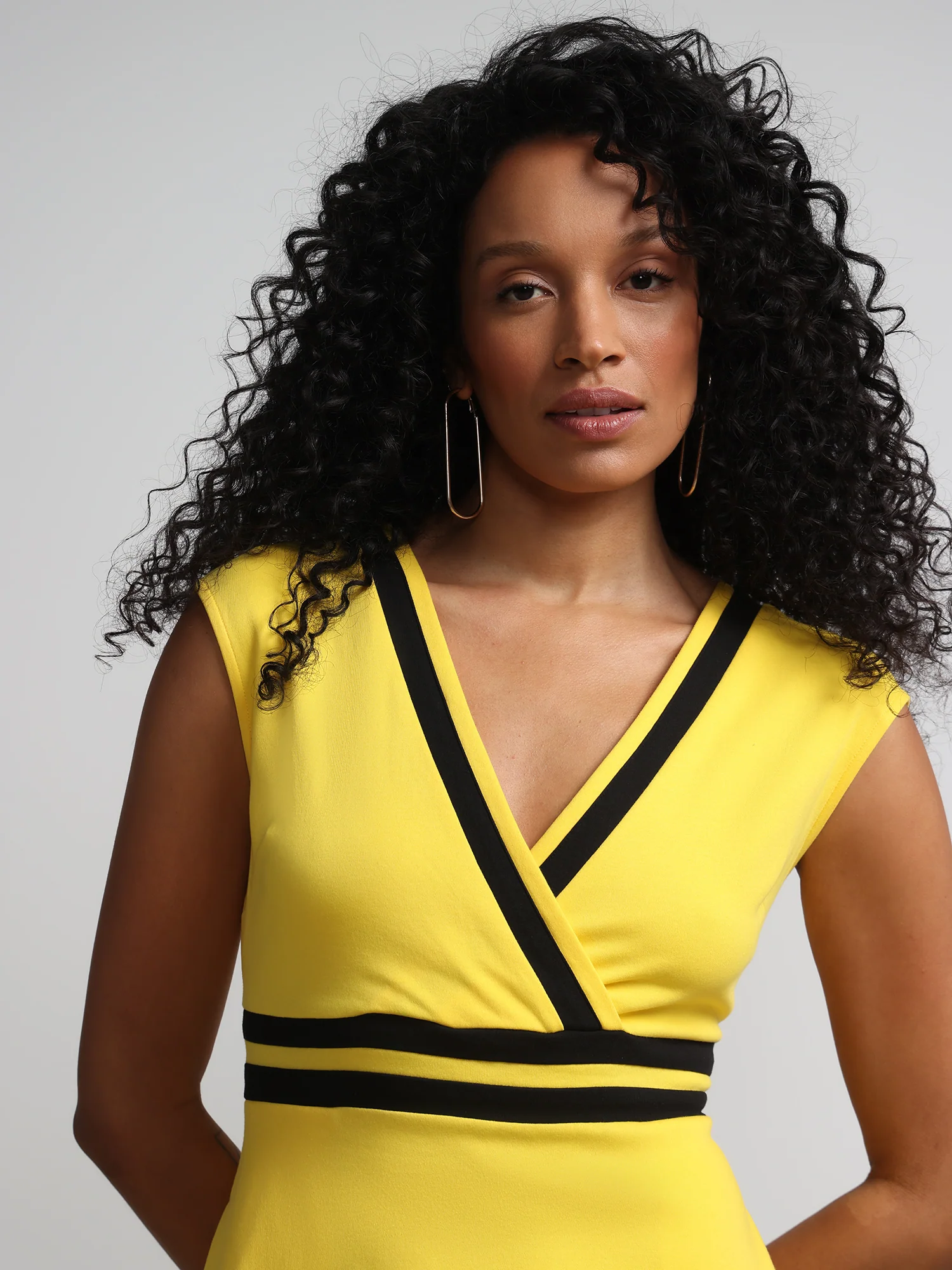 Petite Colorblock Accent Wrap Dress - City Knits - Image 9