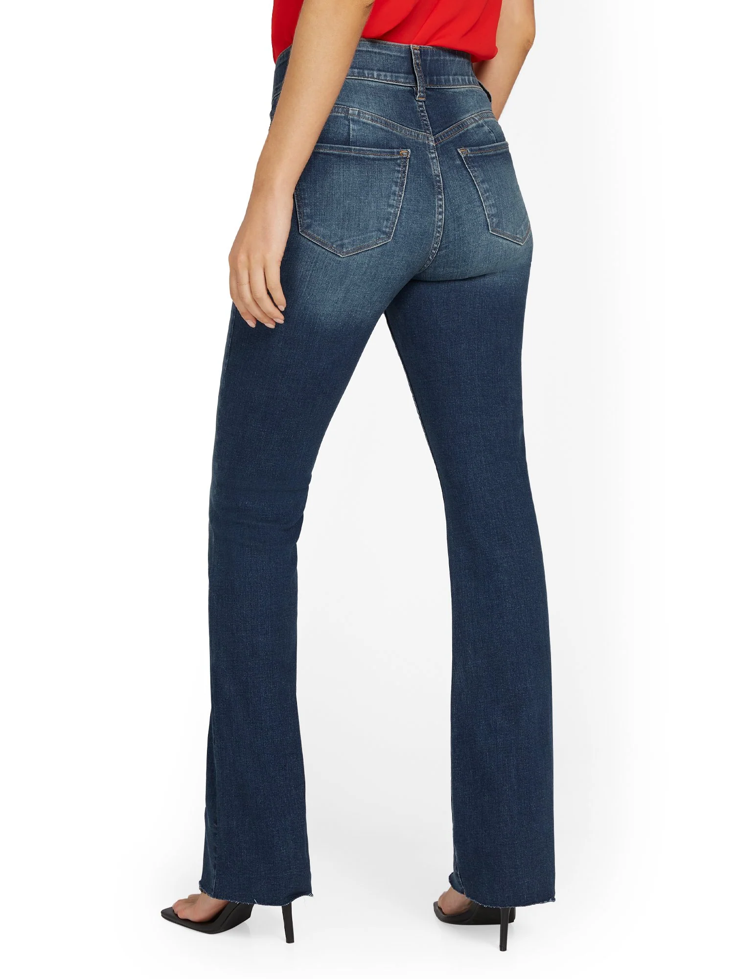 Petite Curvy High-Waisted Bootcut Jeans - Medium Wash - Image 3