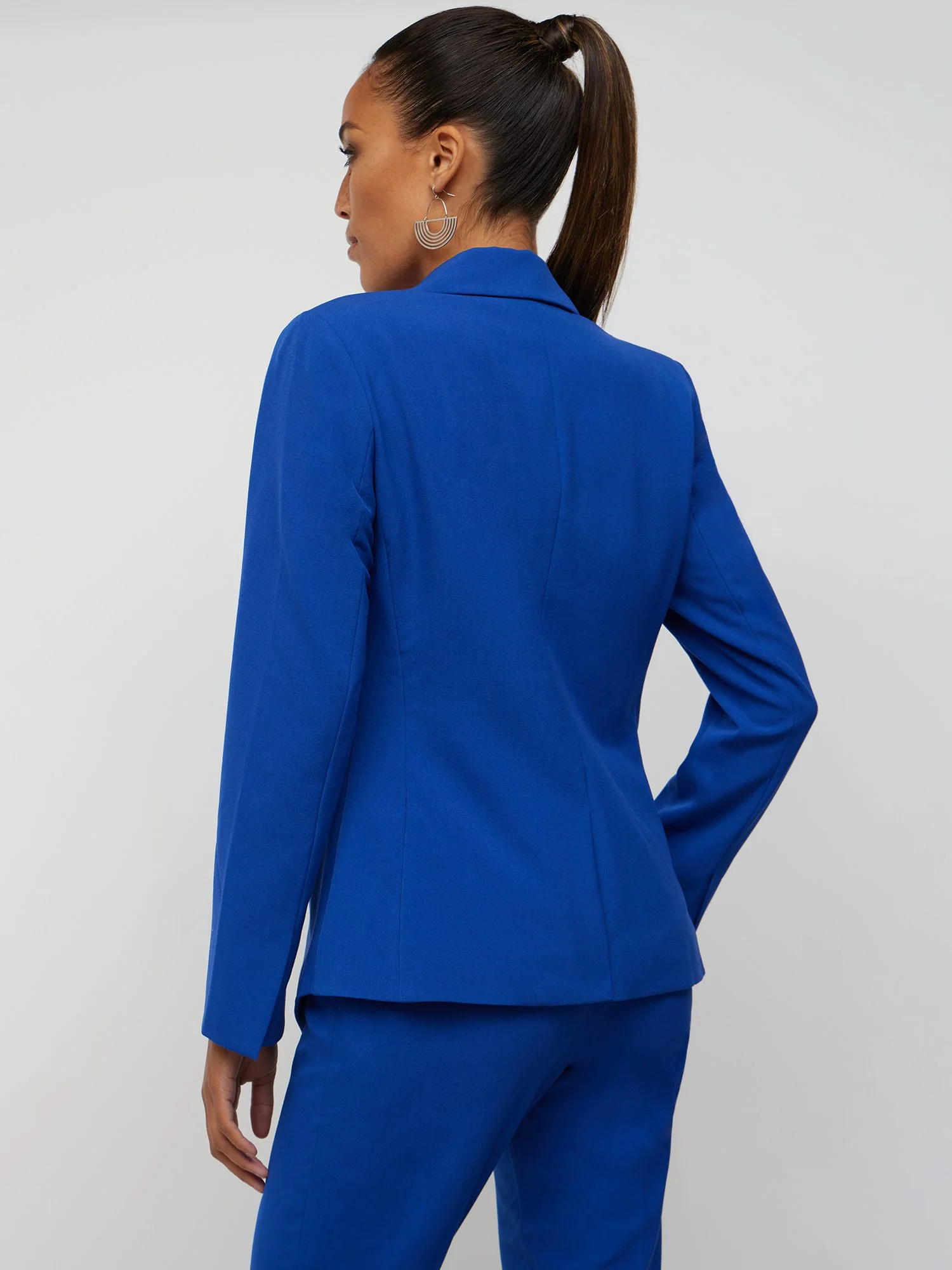 Petite Double-Breasted Crest-Button Blazer - Essential Stretch - Image 2