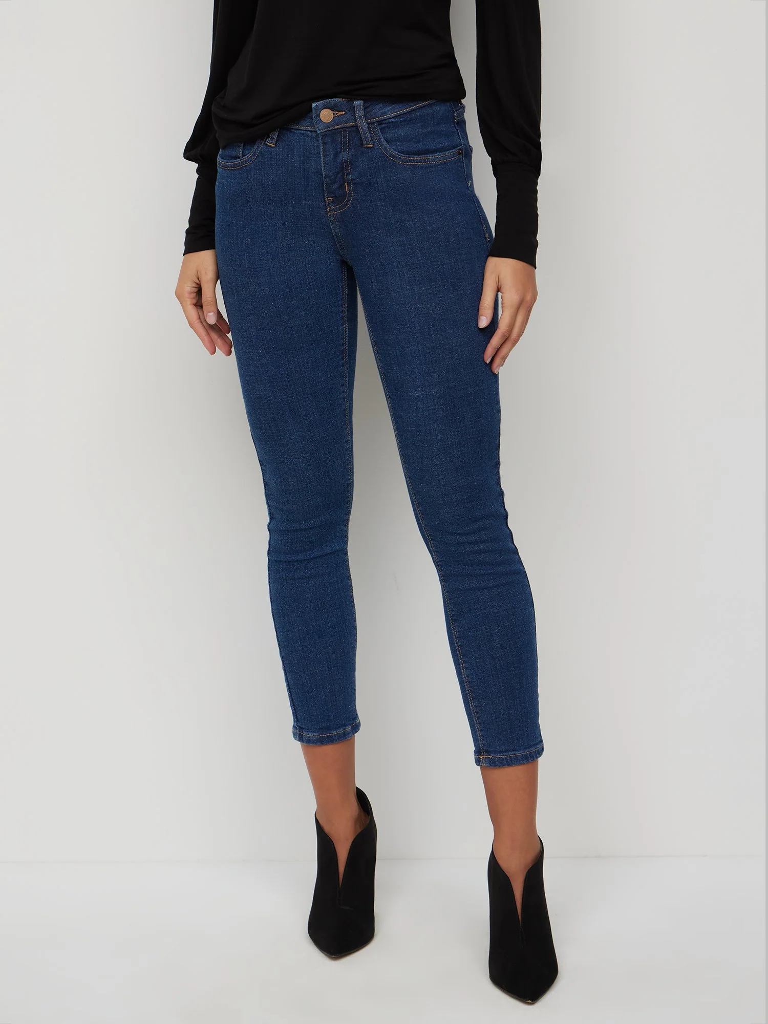 Petite Essential Mid Rise Skinny Ankle Jeans - Image 3