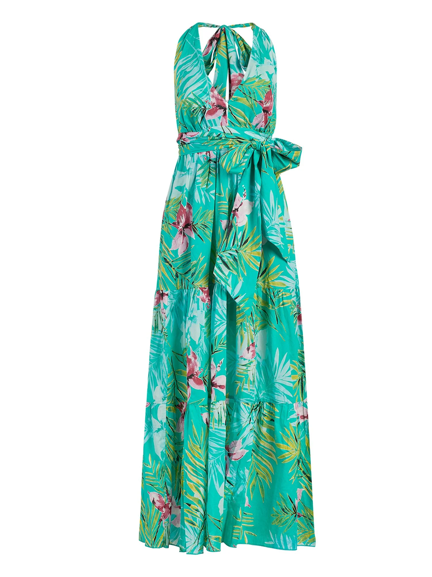 Petite Green Halter Maxi Dress - Image 4