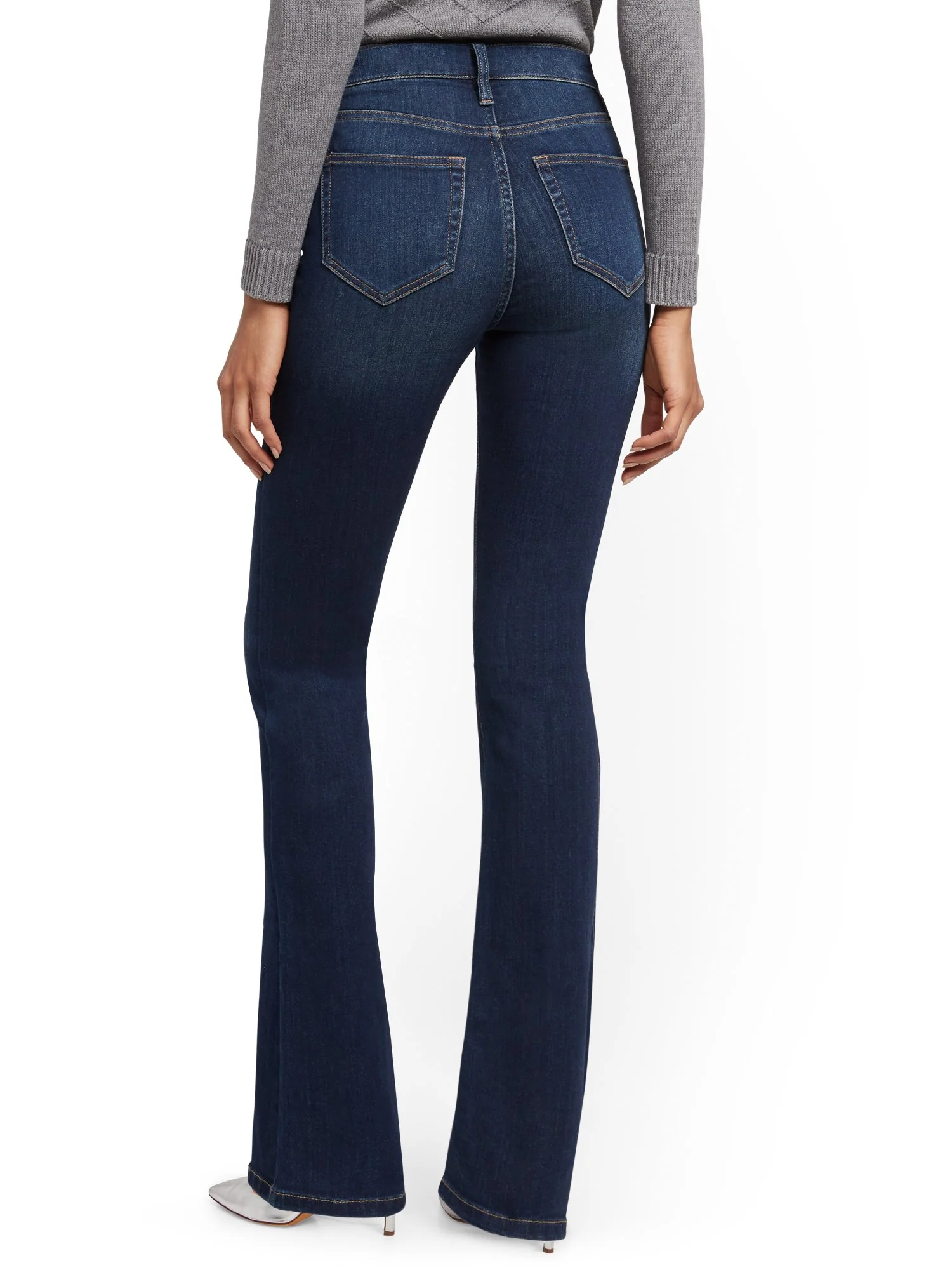 Petite High-Waisted Curvy Barely Bootcut Jeans - Bluebird Blue - Image 3