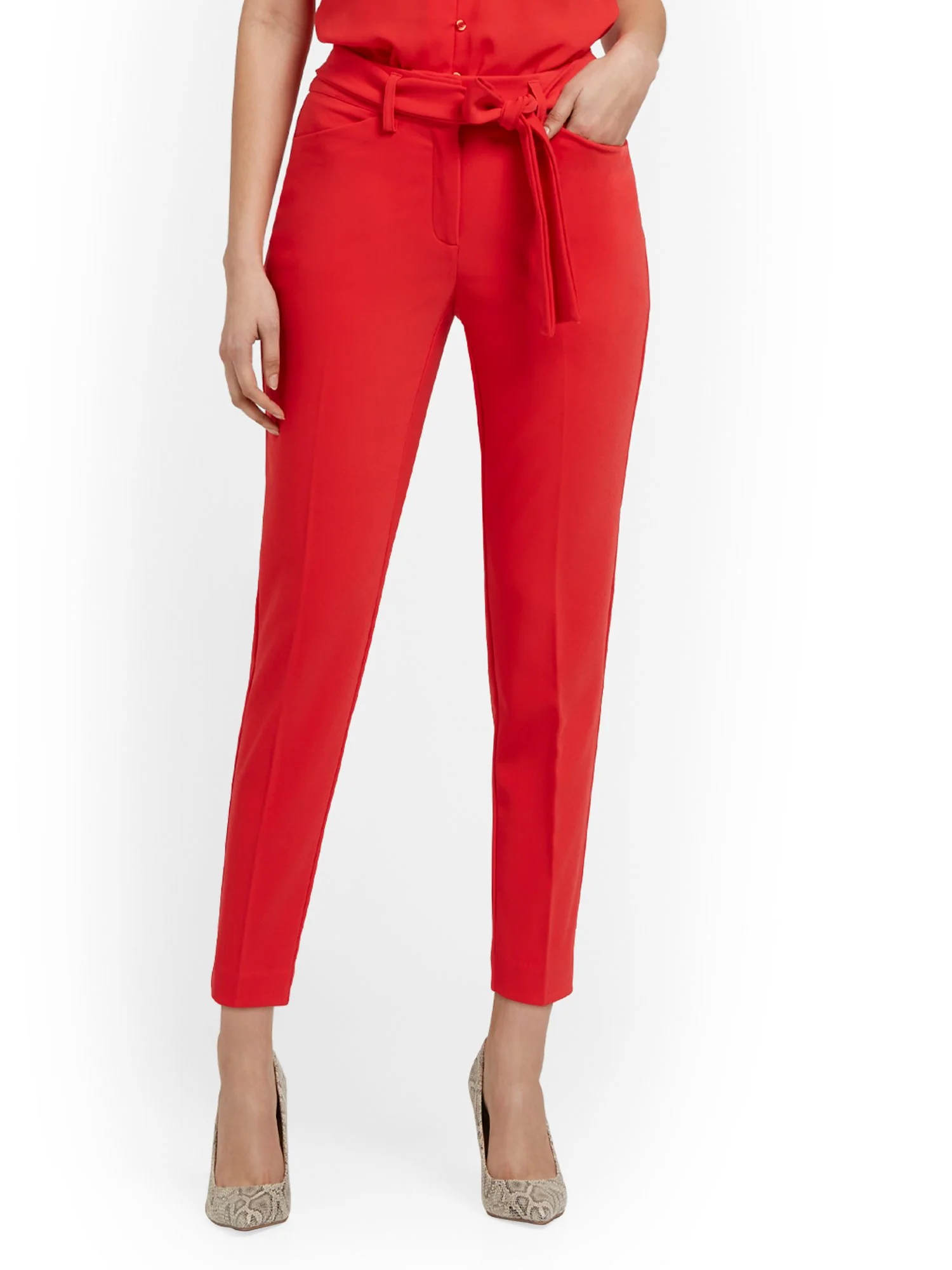 Petite High-Waisted Curvy-Fit Ankle Pant - Premium Stretch - Image 10