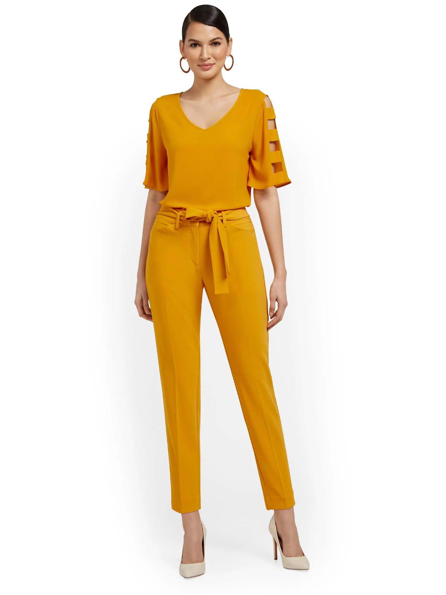 Petite High-Waisted Curvy-Fit Ankle Pant - Premium Stretch - Image 15