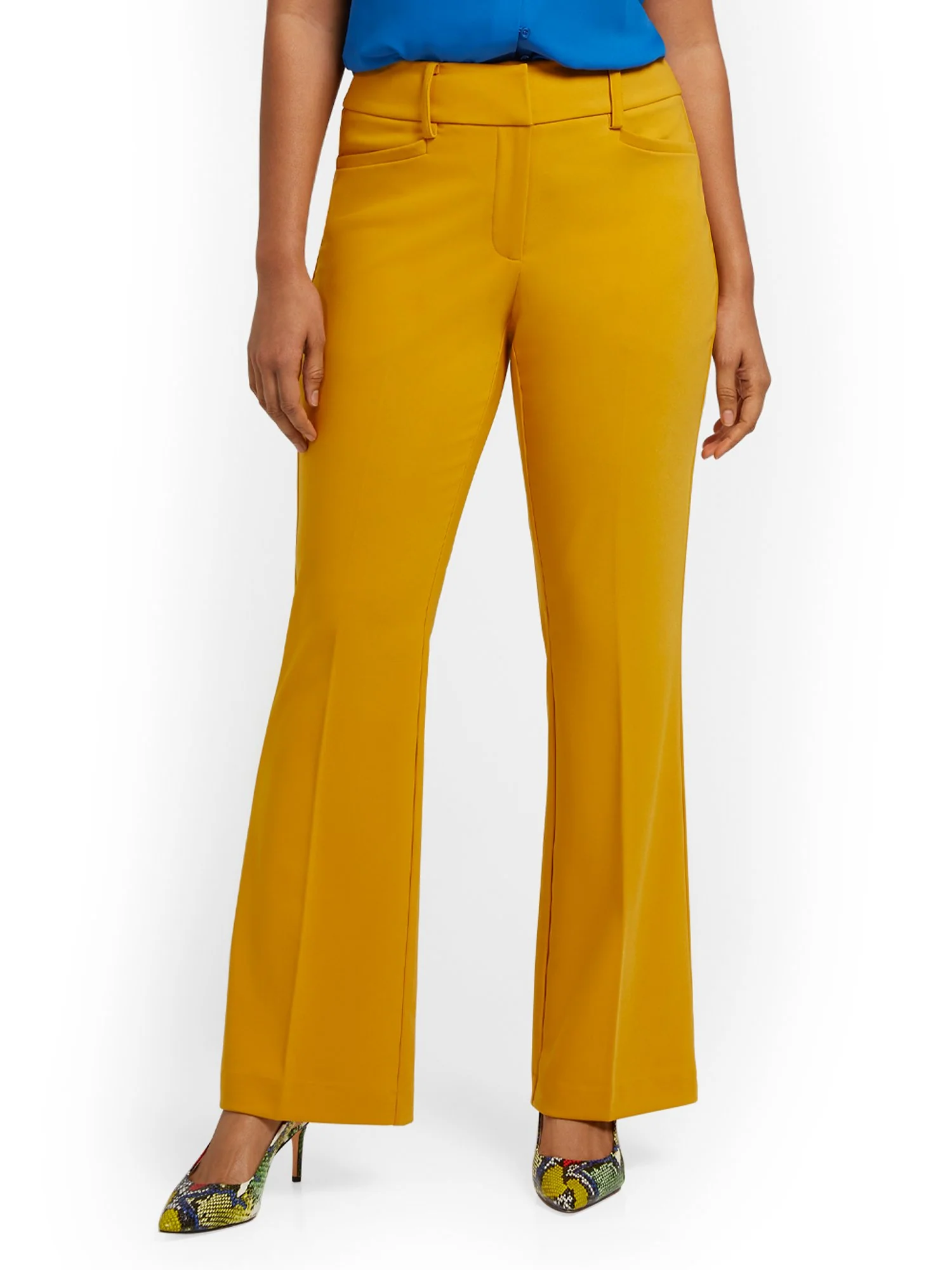 Petite High-Waisted Curvy-Fit Bootcut Pant - Premium Stretch - Image 15