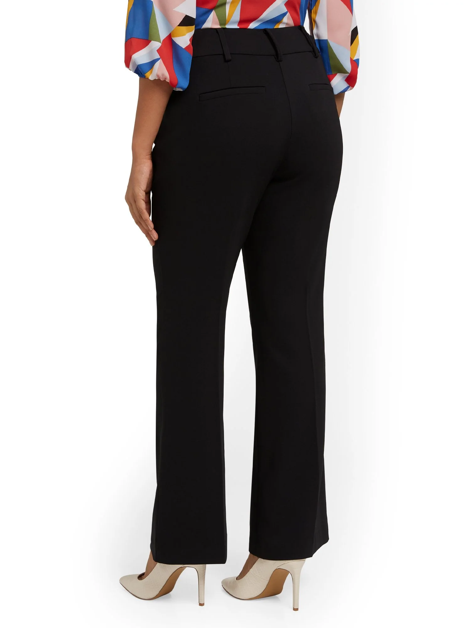 Petite High-Waisted Curvy-Fit Bootcut Pant - Premium Stretch - Image 3
