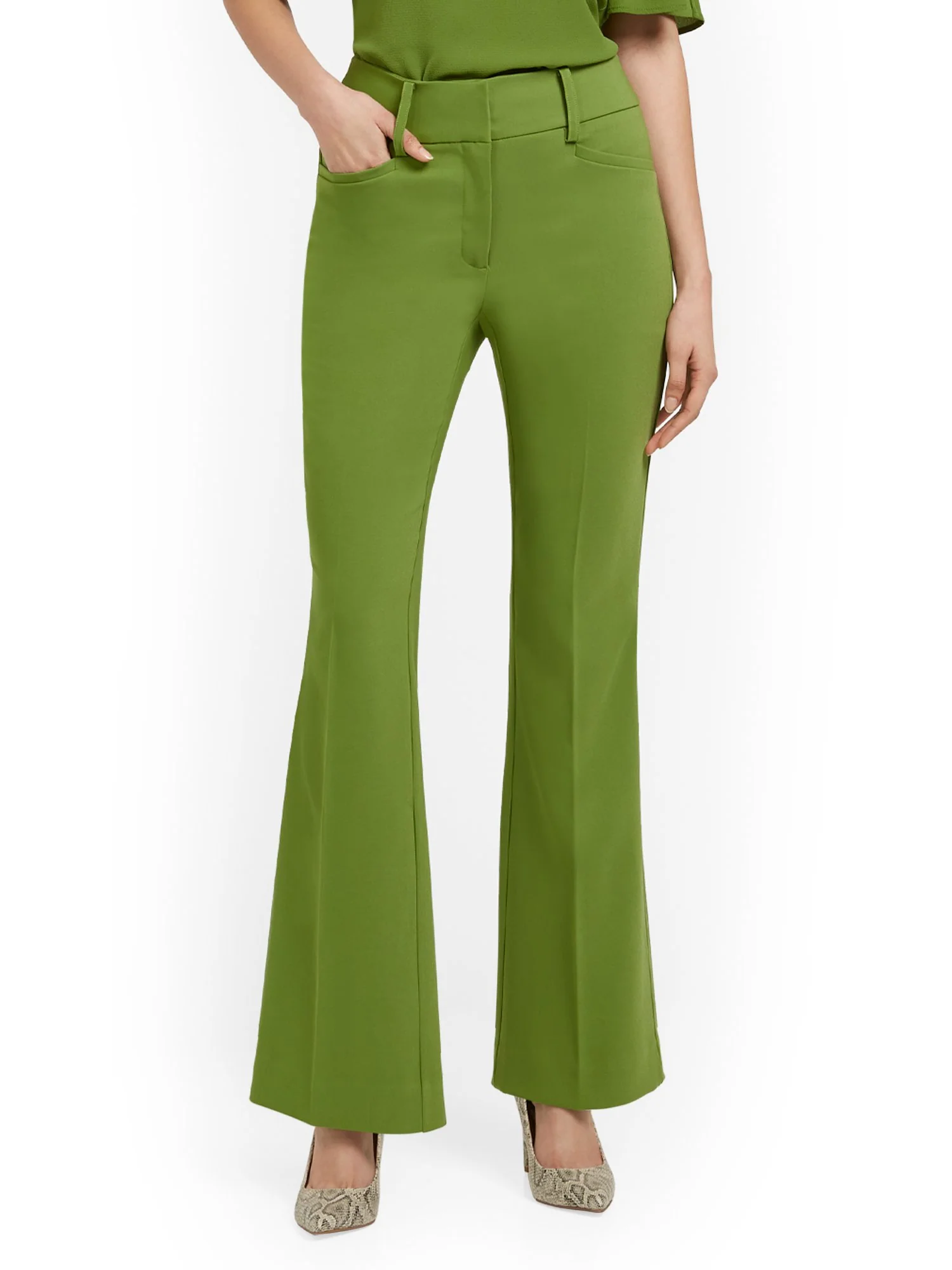 Petite High-Waisted Curvy-Fit Bootcut Pant - Premium Stretch - Image 6