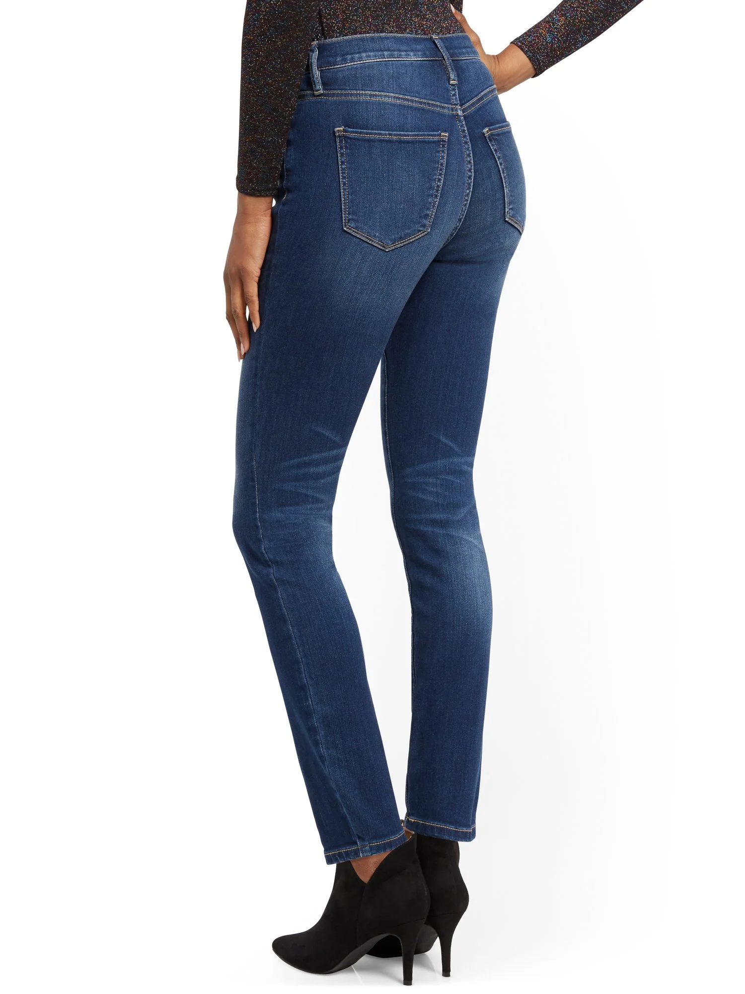 Petite High-Waisted Curvy Skinny Jeans - Blue Oasis - Image 3