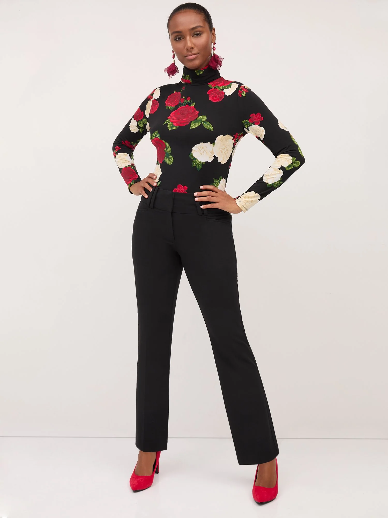 Petite High-Waisted Modern-Fit Straight-Leg Pant - Essential Stretch - Image 2