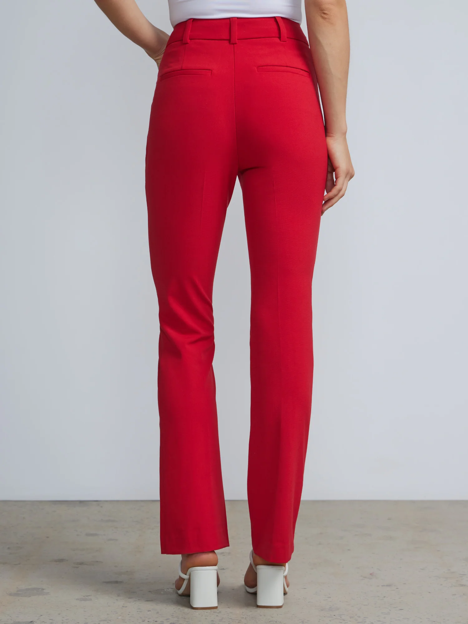 Petite High-Waisted Pintuck Bootcut Pant - Essential Stretch - Image 14