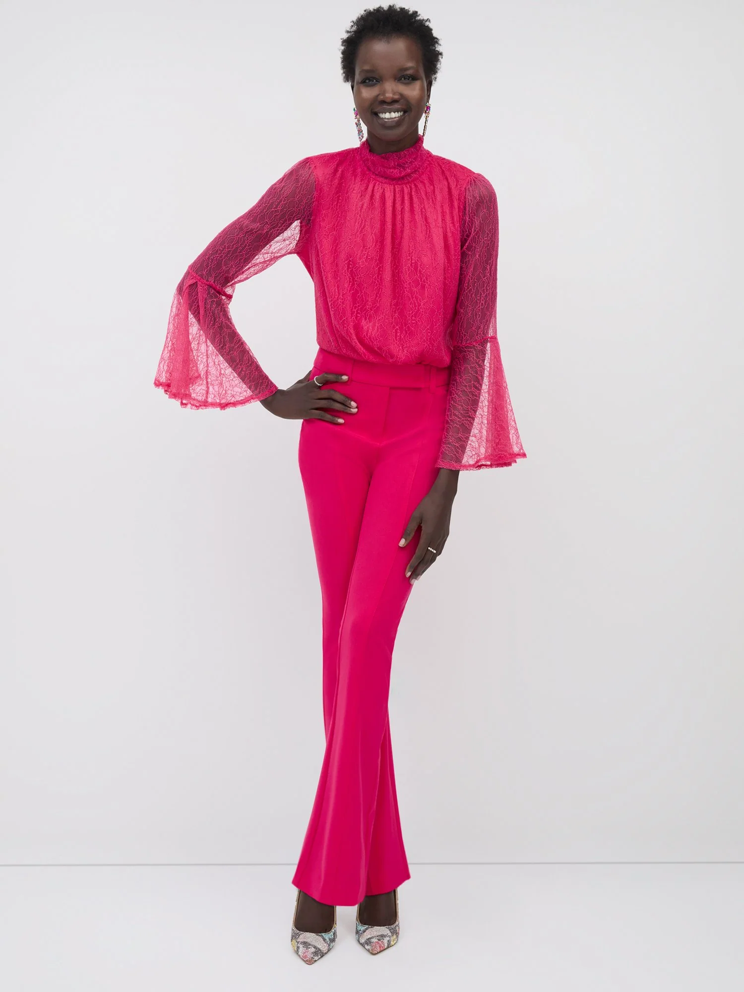 Petite High-Waisted Pintuck Bootcut Pant - Essential Stretch - Image 7