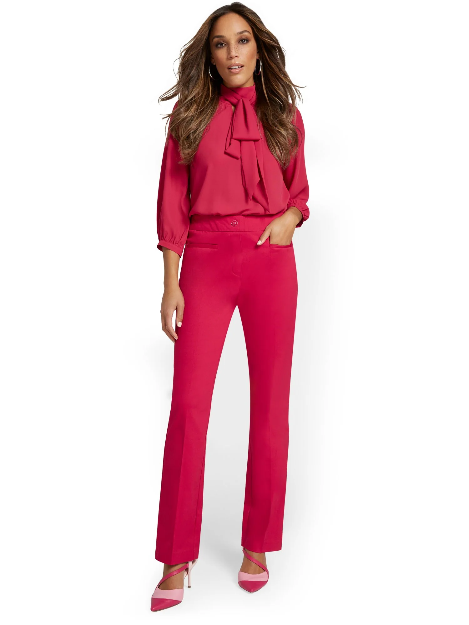Petite High-Waisted Pull-On Bootcut Pant - NY&Chic Collection - Image 14