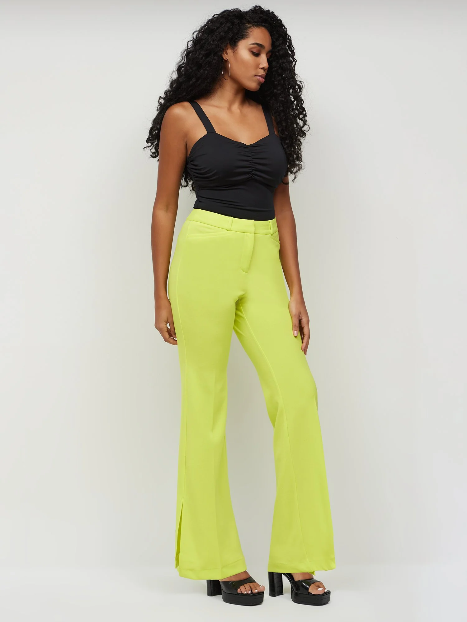Petite High-Waisted Slit-Hem Flare Pant - Magic Crepe® - Image 7