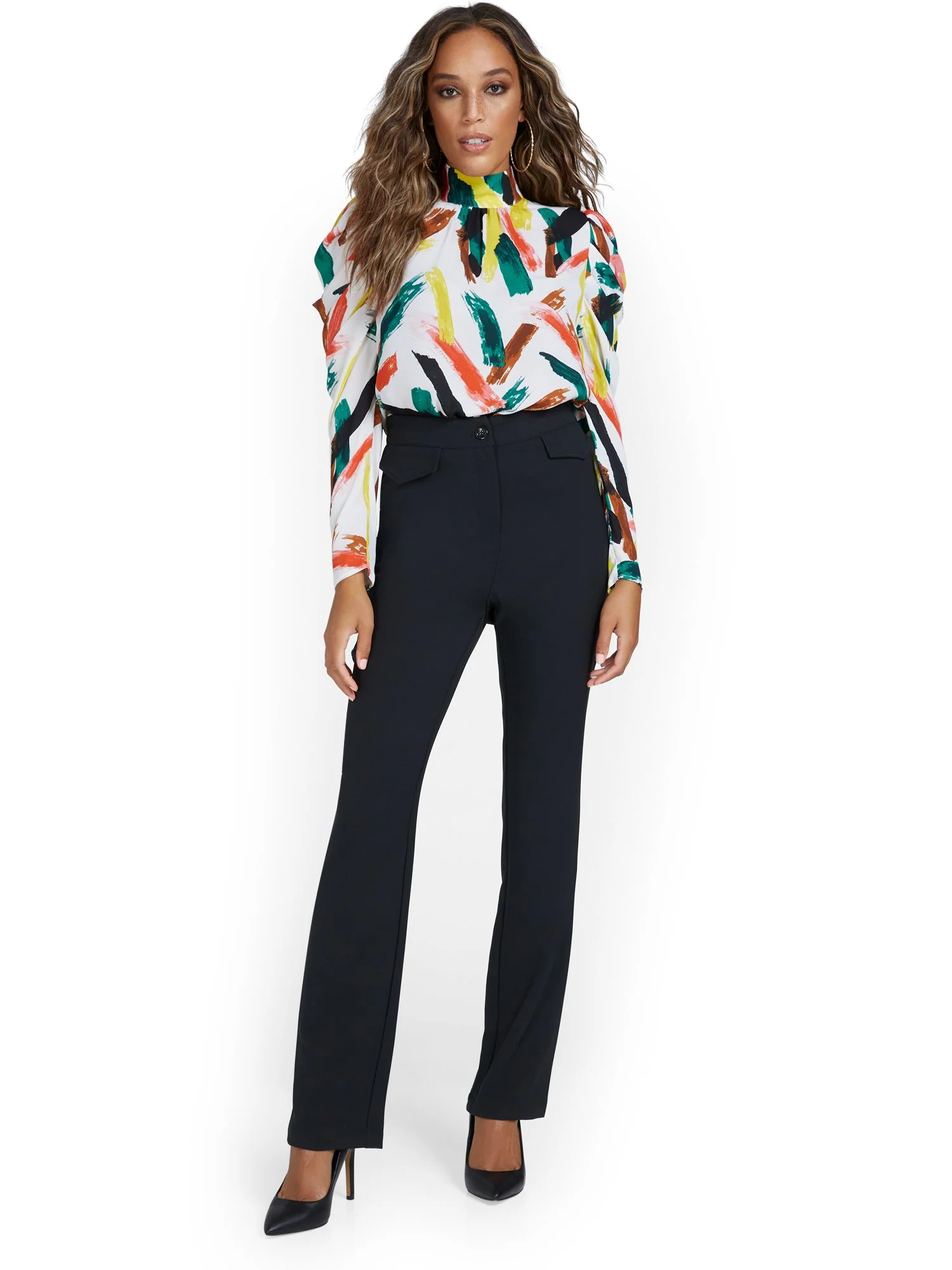 Petite High-Waisted Straight-Leg Pant - Premium Stretch - Image 4